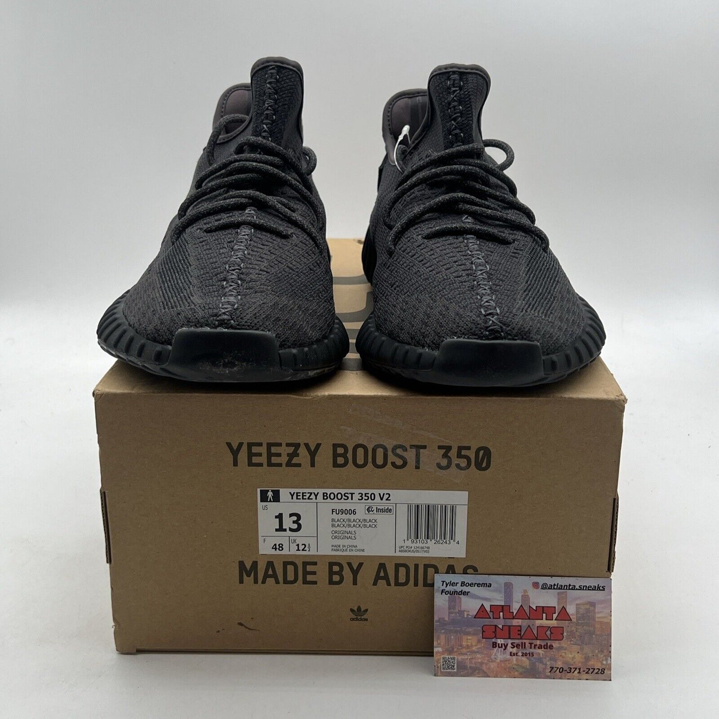 Size 13 - adidas Yeezy Boost 350 V2 Low Black Non-Reflective (FU9006)