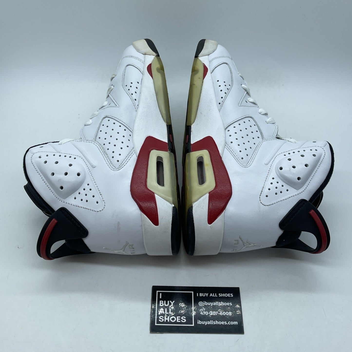Size 9 - Air Jordan 6 Retro Bulls White Red Black Suede Leather (384664-102)