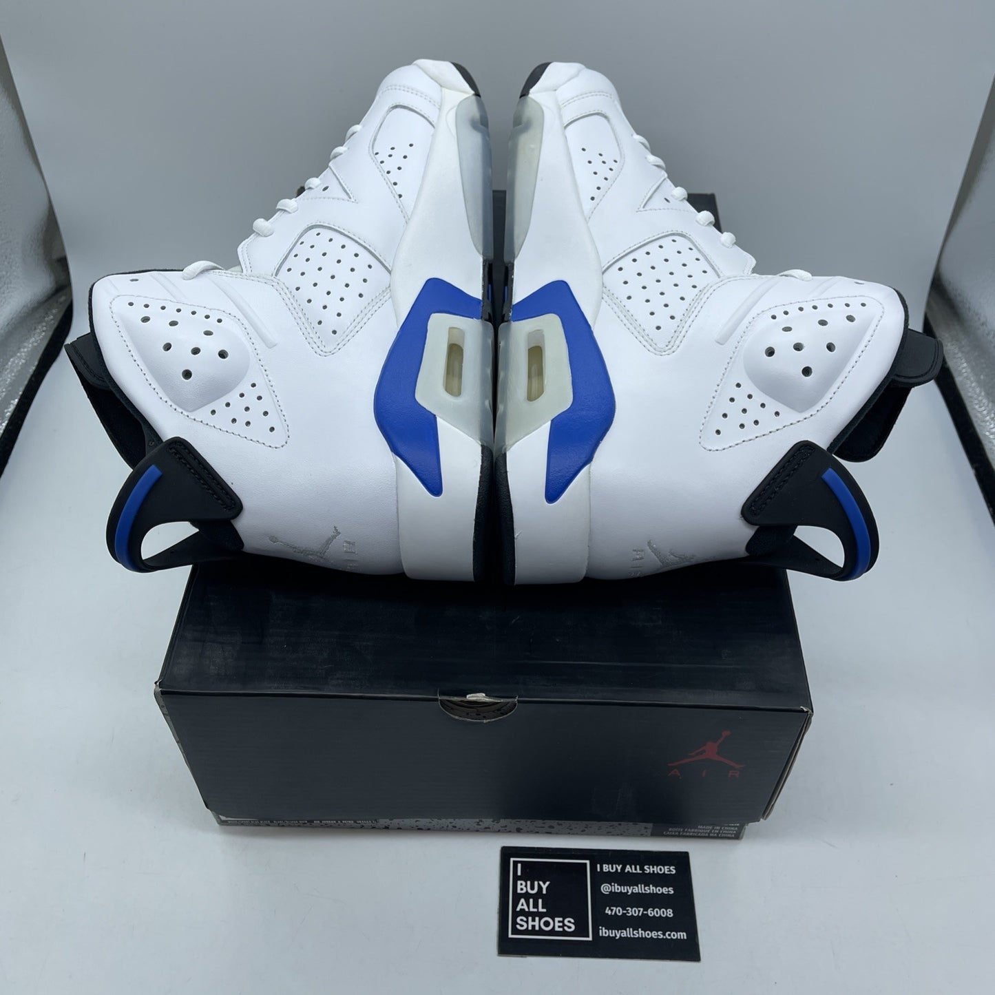 Size 9.5 - Air Jordan 6 Retro 2014 Sport Blue White Leather (384664-107)