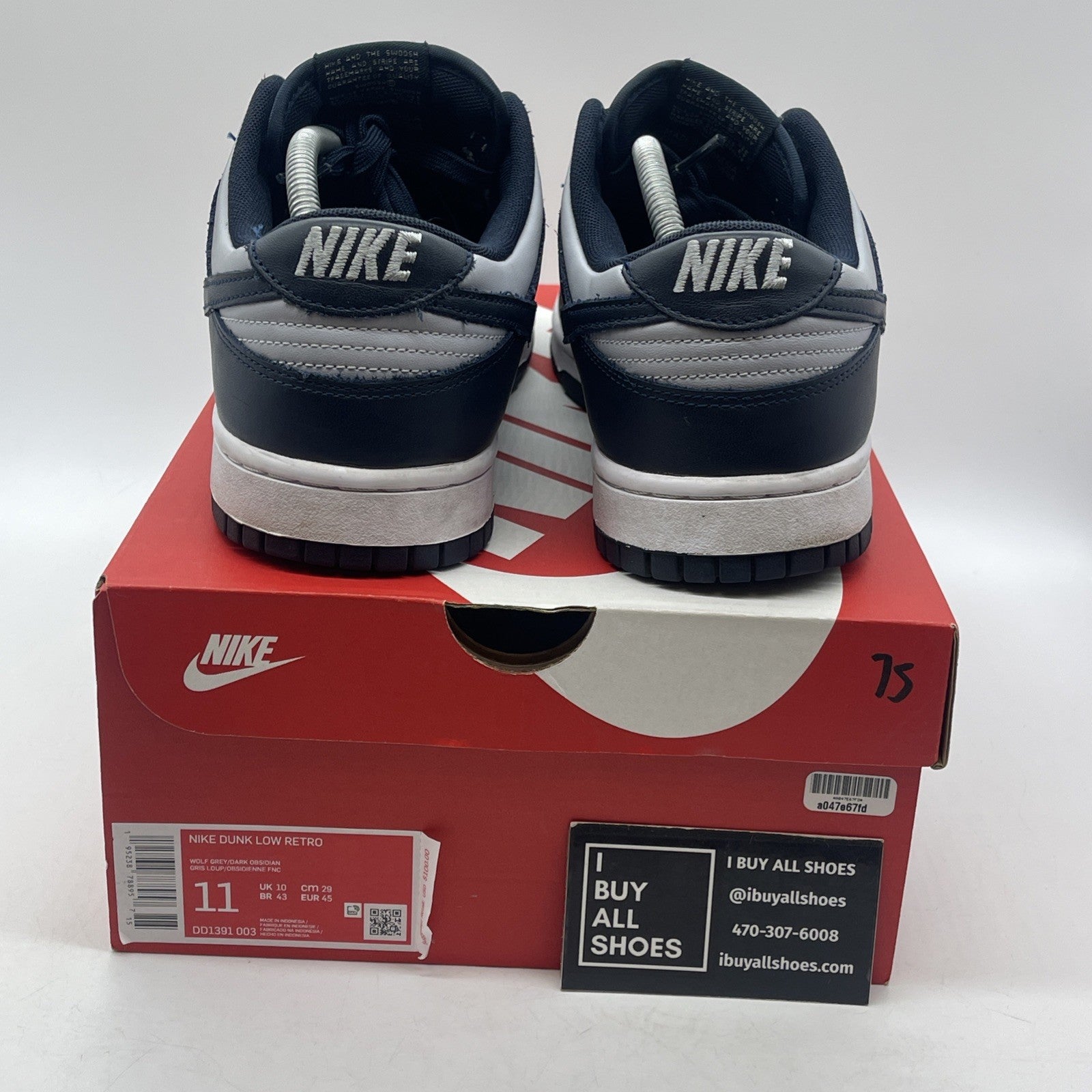 Size 11 - Nike Dunk Low Georgetown Blue Grey Leather (DD1391-003)
