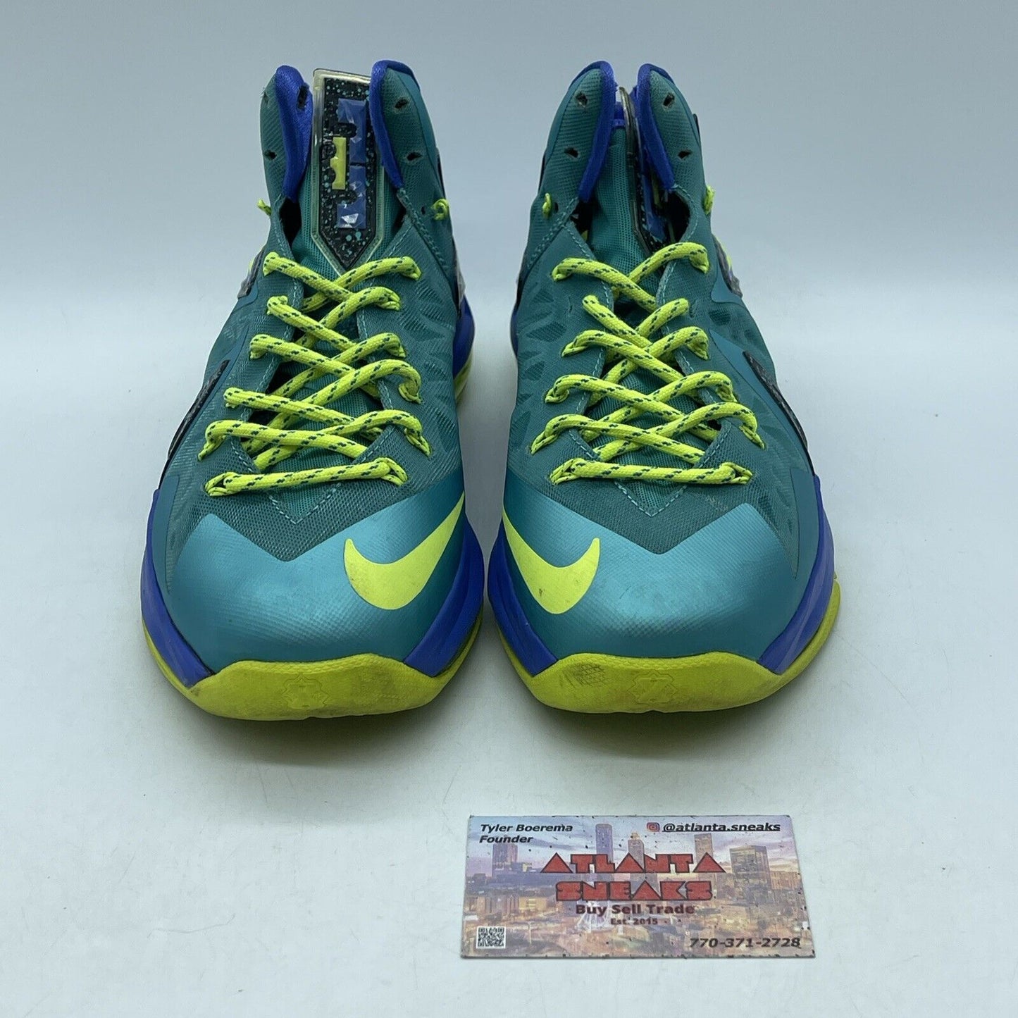 Size 8 - Nike LeBron 10 P.S. Elite Sport Turquoise Blue Blue Suede (579827-300)