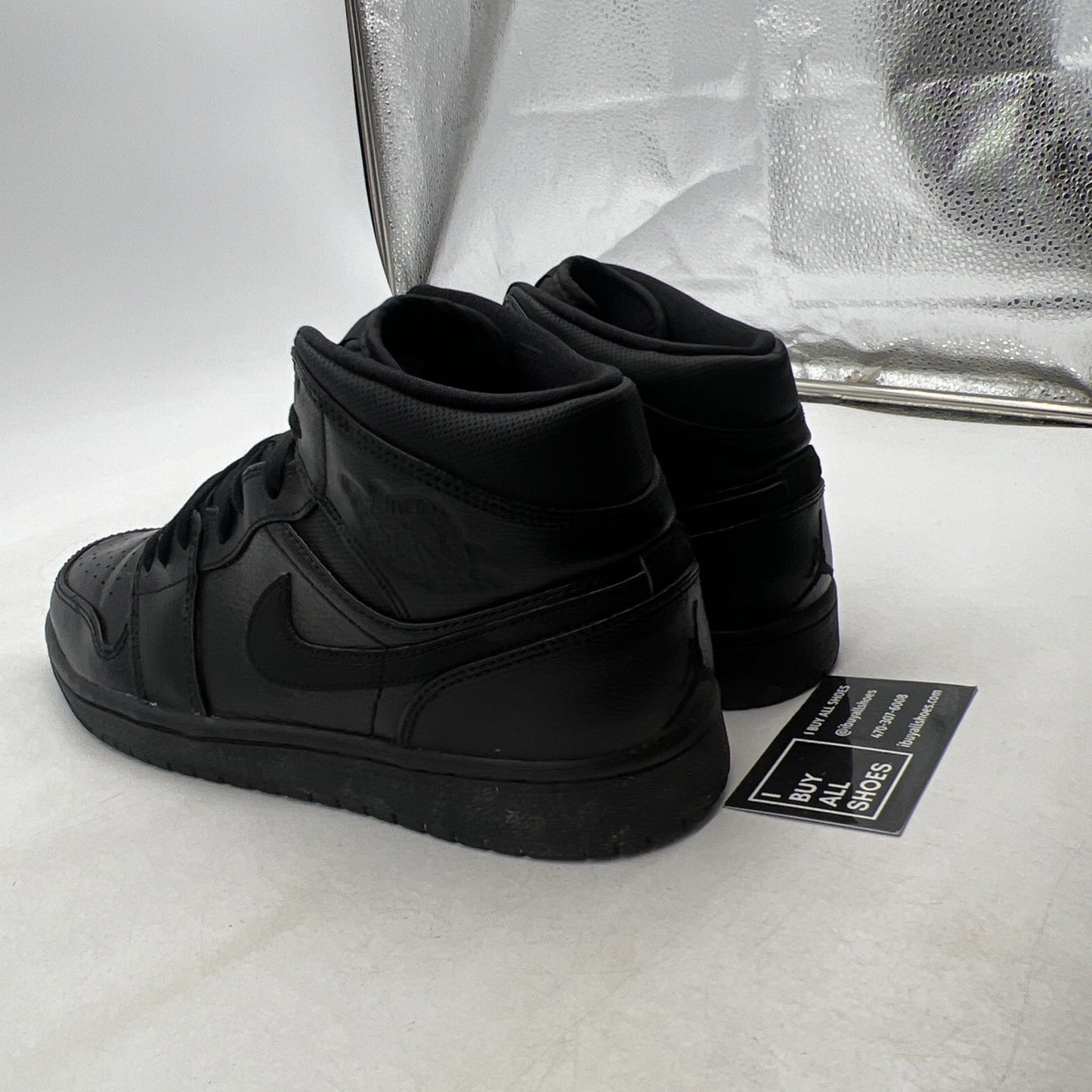 Size 9.5 - Air Jordan 1 Mid Black (554724-030)