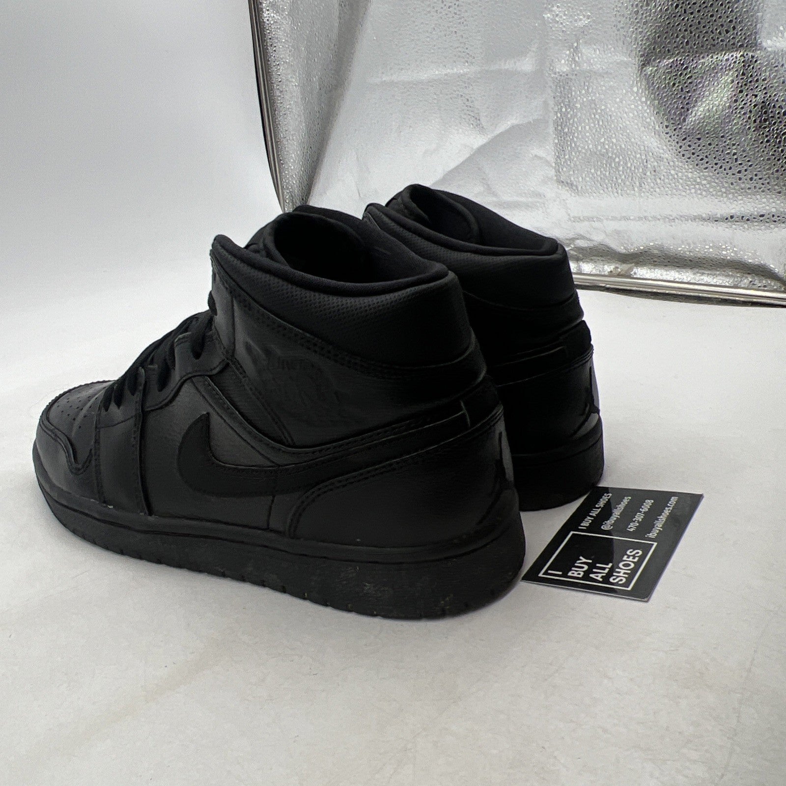 Size 9.5 - Air Jordan 1 Mid Black (554724-030)