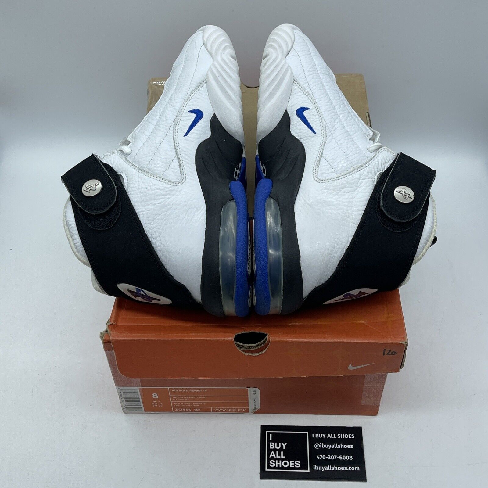 Size 8 - Nike Air Max Penny 4 2006 Orlando Home Black White Suede (312455-101)