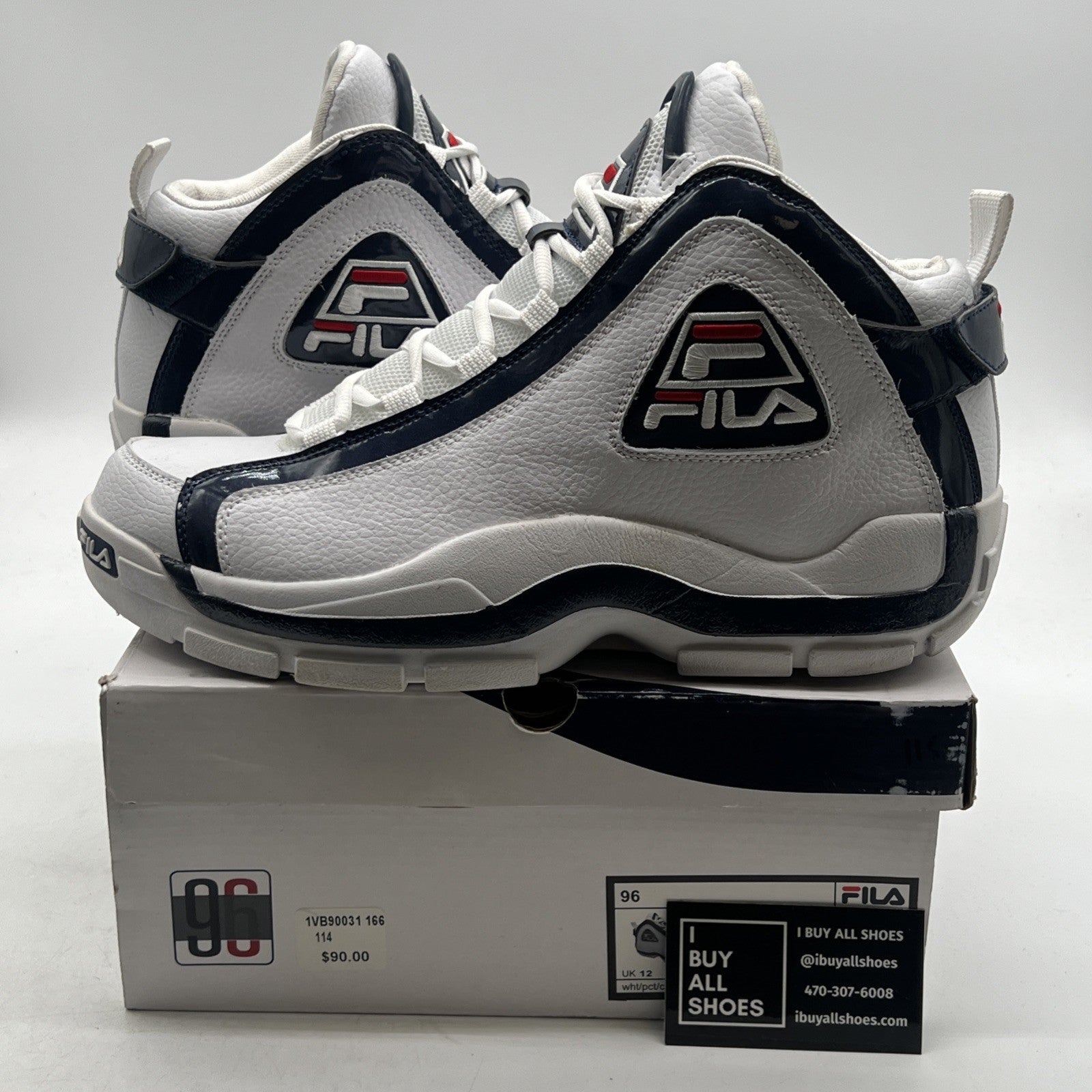 Size 13 - FILA 96' Grant Hill 2 Retro  White/Navy/Red (1VB90031-166)