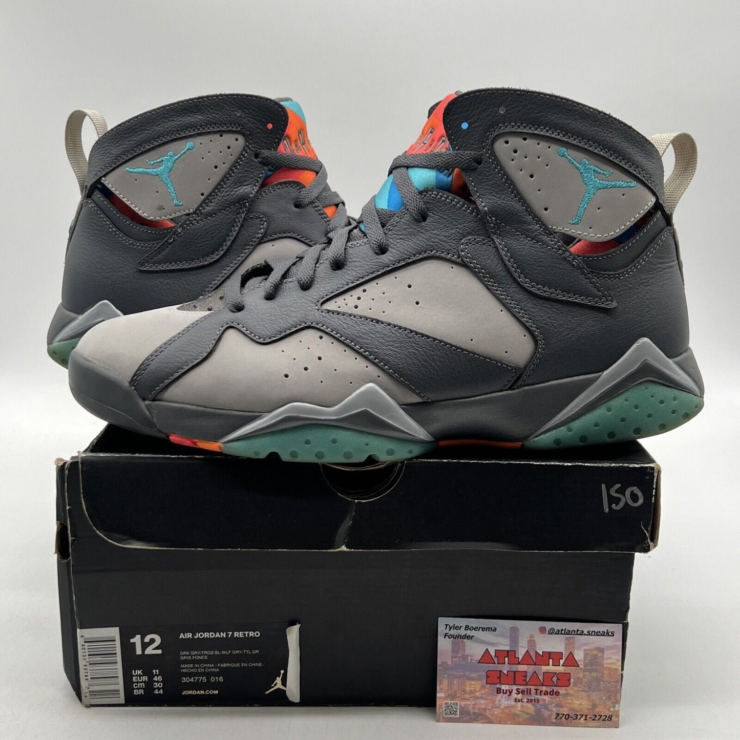 Size 12 - Air Jordan 7 Retro Barcelona Days Grey Suede Leather (304775-016)