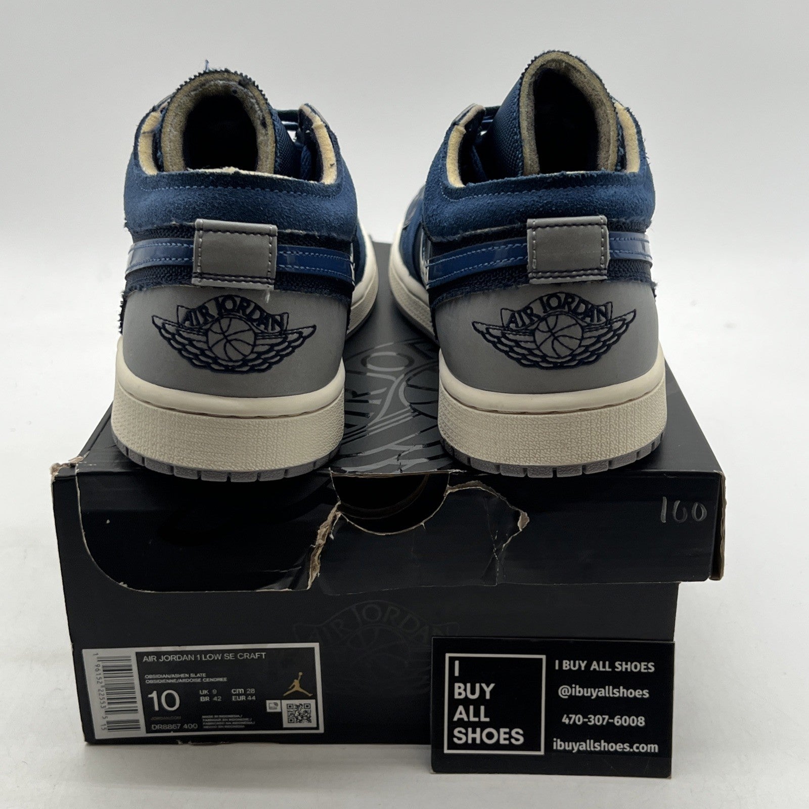 Size 10 - Air Jordan 1 Low SE Craft Inside Out - Obsidian (DR8867-400)