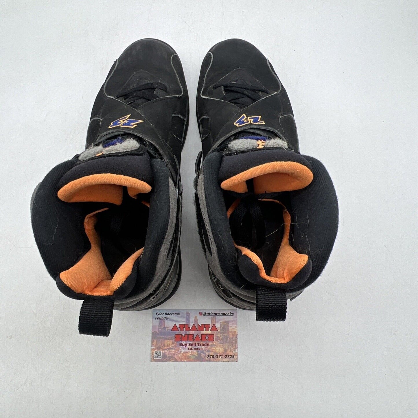 Size 10 - Air Jordan 8 Retro Phoenix Suns Black Grey Suede (305381-043)