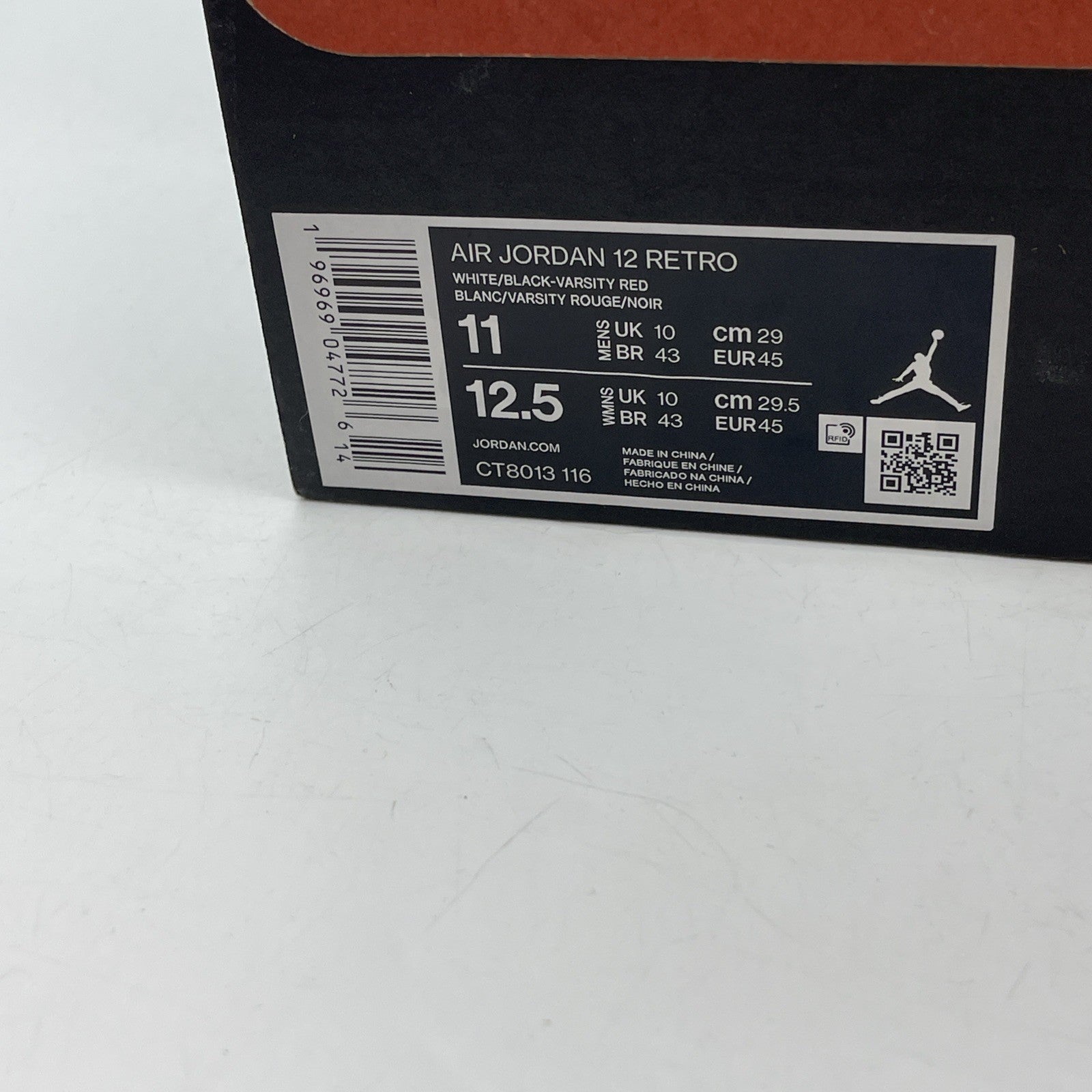 Size 11 - Air Jordan 12 Retro 2023 Mid Cherry White Red Leather (CT8013-116)