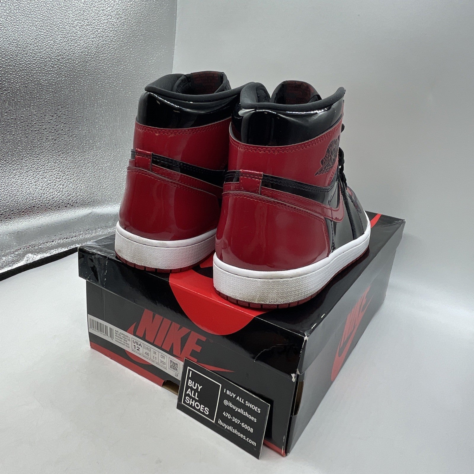 Size 12 - Air Jordan 1 Retro OG High Patent Bred (555088-063)