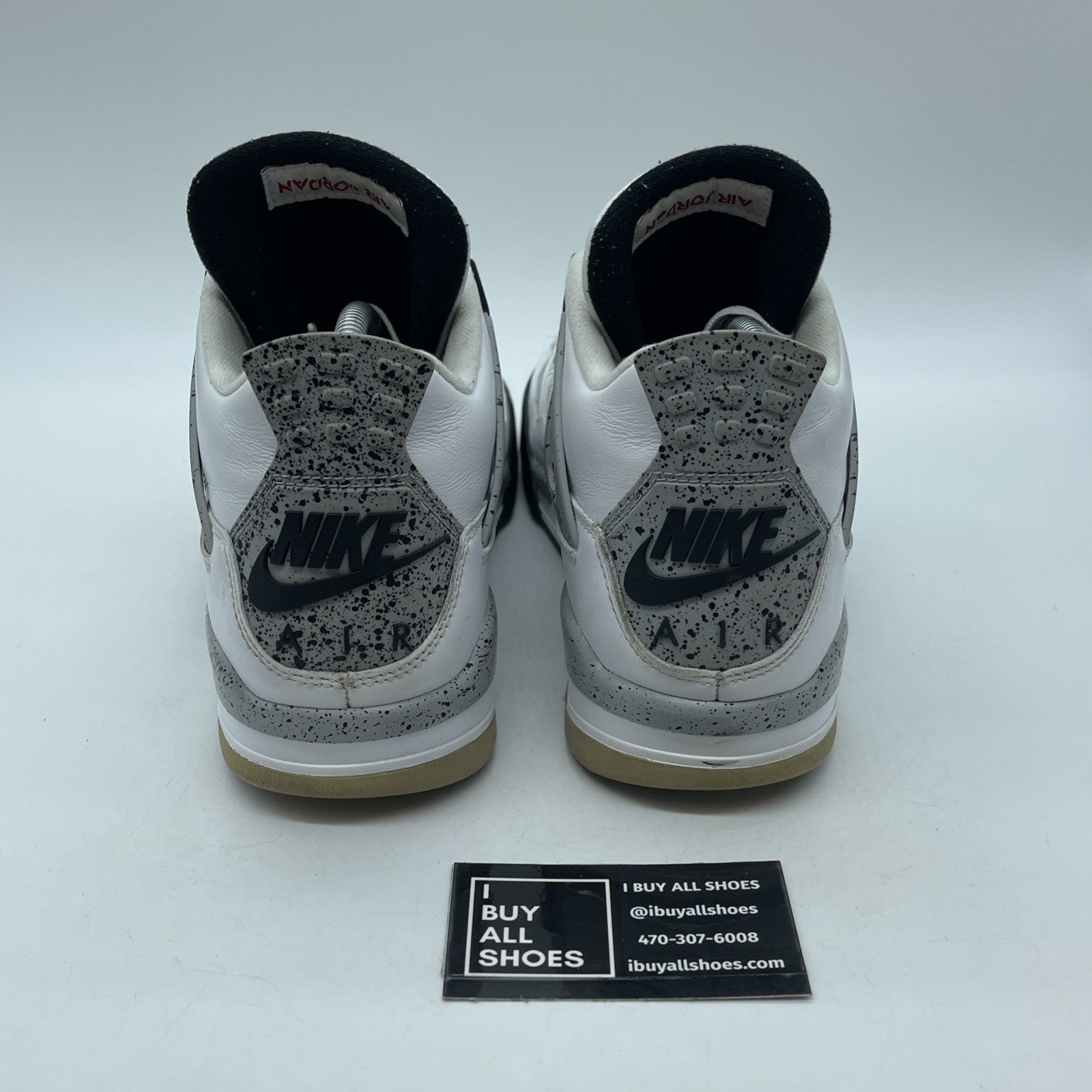 Size 10 - Jordan 4 Retro OG Mid White Cement Grey Black Leather (840606-192)