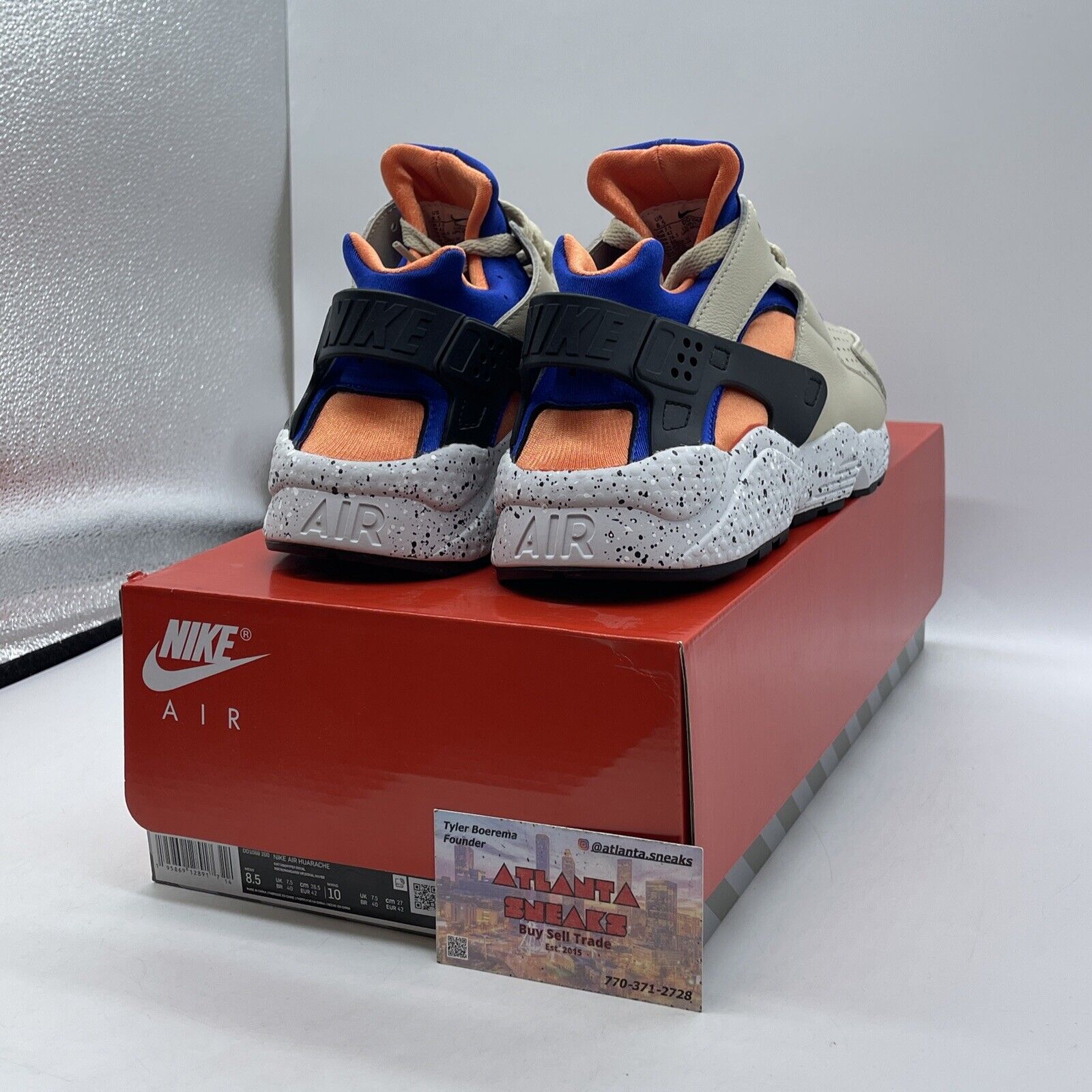 Size 8.5 - Nike Air Huarache OG Mowabb Brown Leather Blue Suede (DD1068-200)