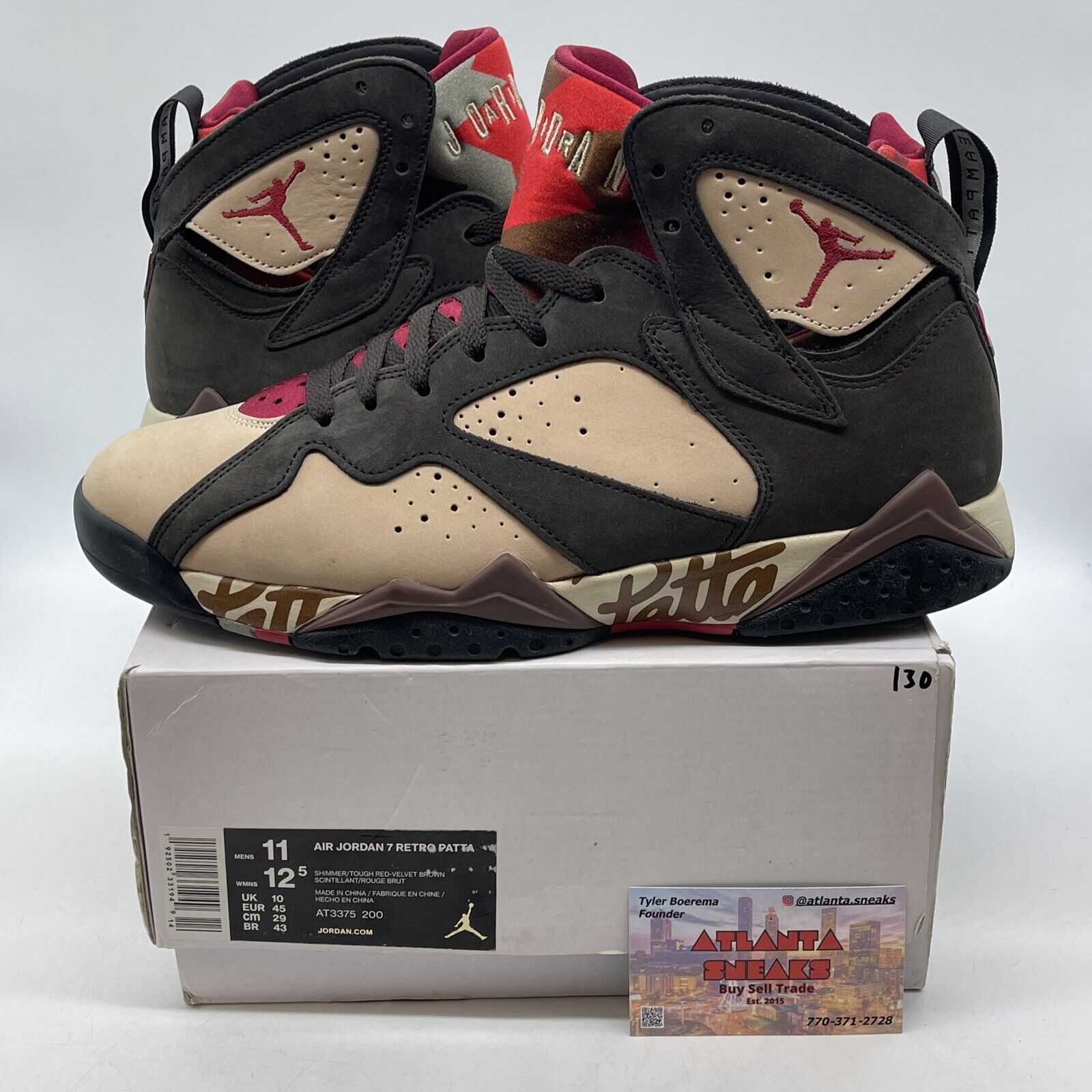 Size 11 - Patta x Air Jordan 7 Retro OG SP Shimmer Tan Brown Suede (AT3375-200)