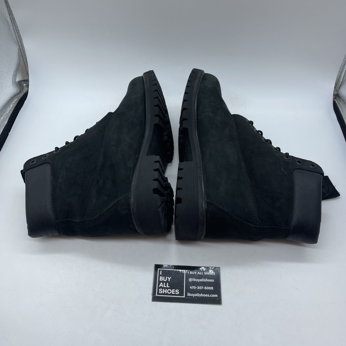 Size 10 - TIMBERLAND 6” Premium Boot Black Nubuck Suede Leather (10073)