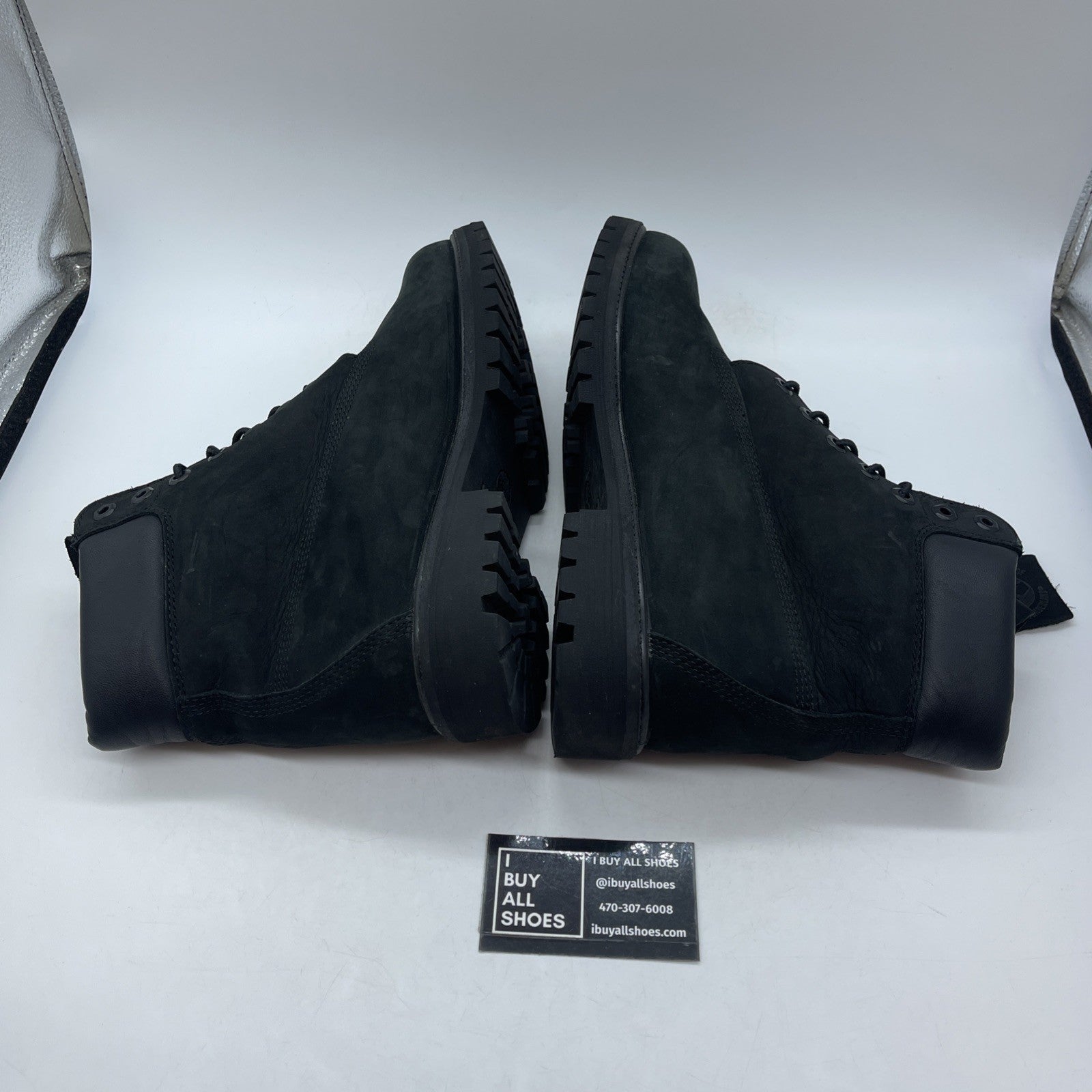 Size 10 - TIMBERLAND 6” Premium Boot Black Nubuck Suede Leather (10073)