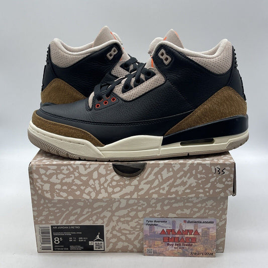 Size 8.5 - Jordan 3 RetroDesert Elephant Suede Brown Black Leather (CT8532-008)