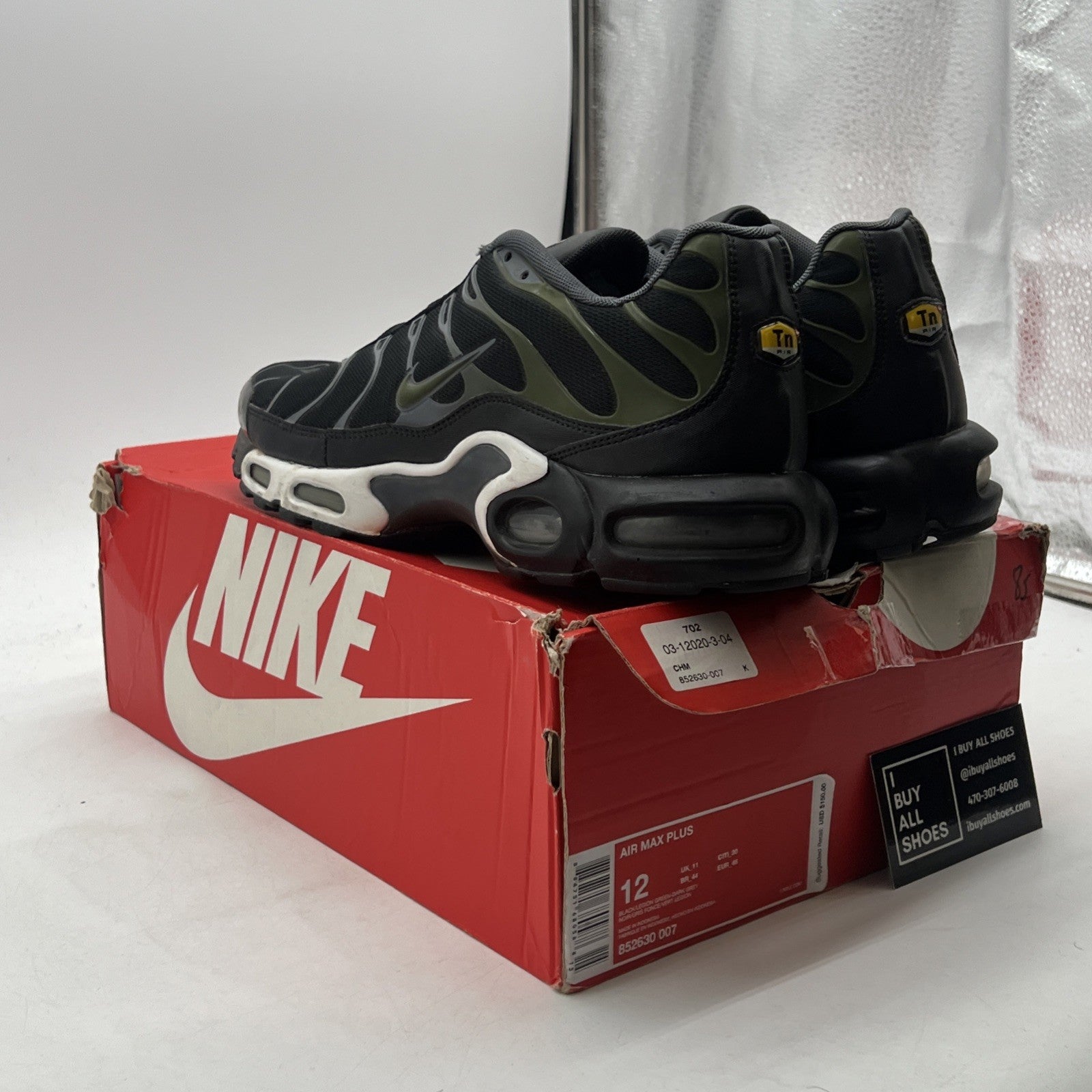 Size 12 - Nike Air Max Plus Black Legion Green (852630-007)