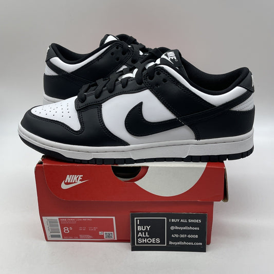 Size 8.5 - Nike Dunk Low Black White Leather (DD1391-100)