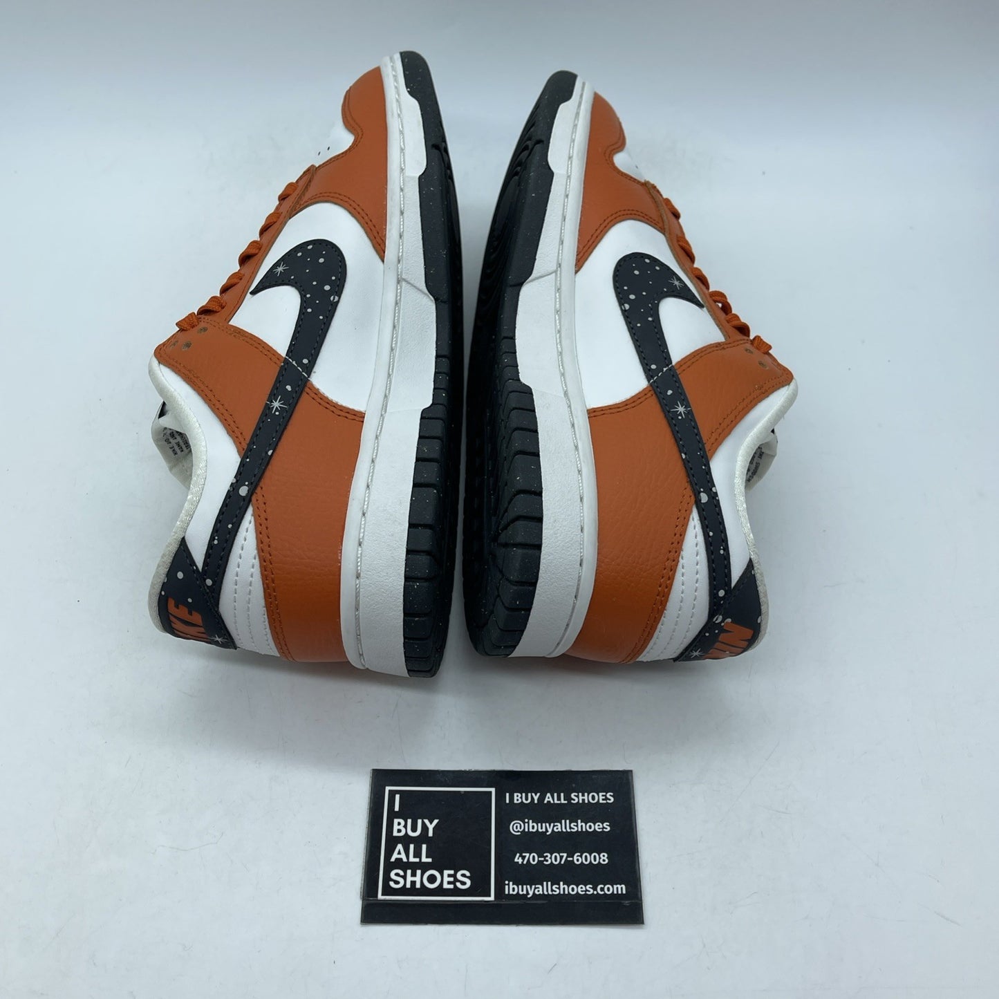 Size 7.5 - Nike Dunk Low Starry Swoosh Orange Black Leather (FV6909-800)