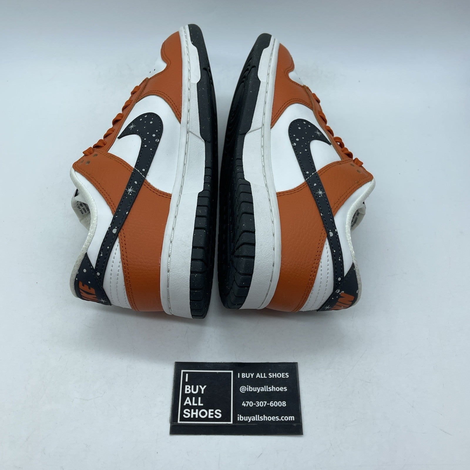 Size 7.5 - Nike Dunk Low Starry Swoosh Orange Black Leather (FV6909-800)