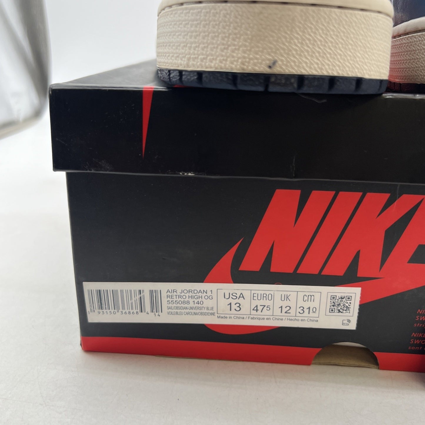 Size 13 - Air Jordan 1 Retro OG High Obsidian UNC 2019 (555088-140)