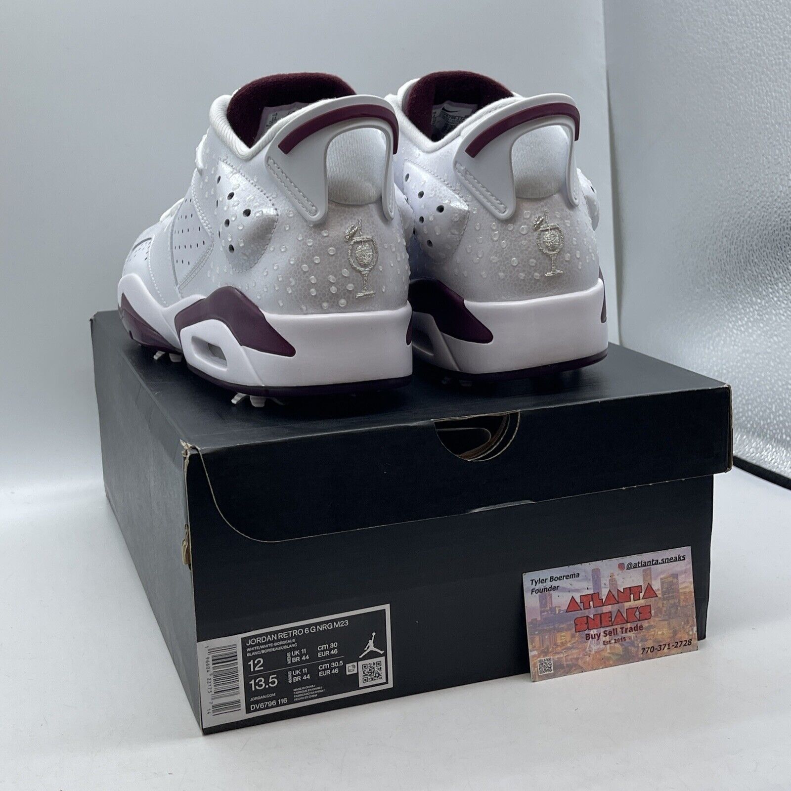 Size 12 - Air Jordan 6 Retro Golf NRG Low Bordeaux Burgundy White (DV6796-116)