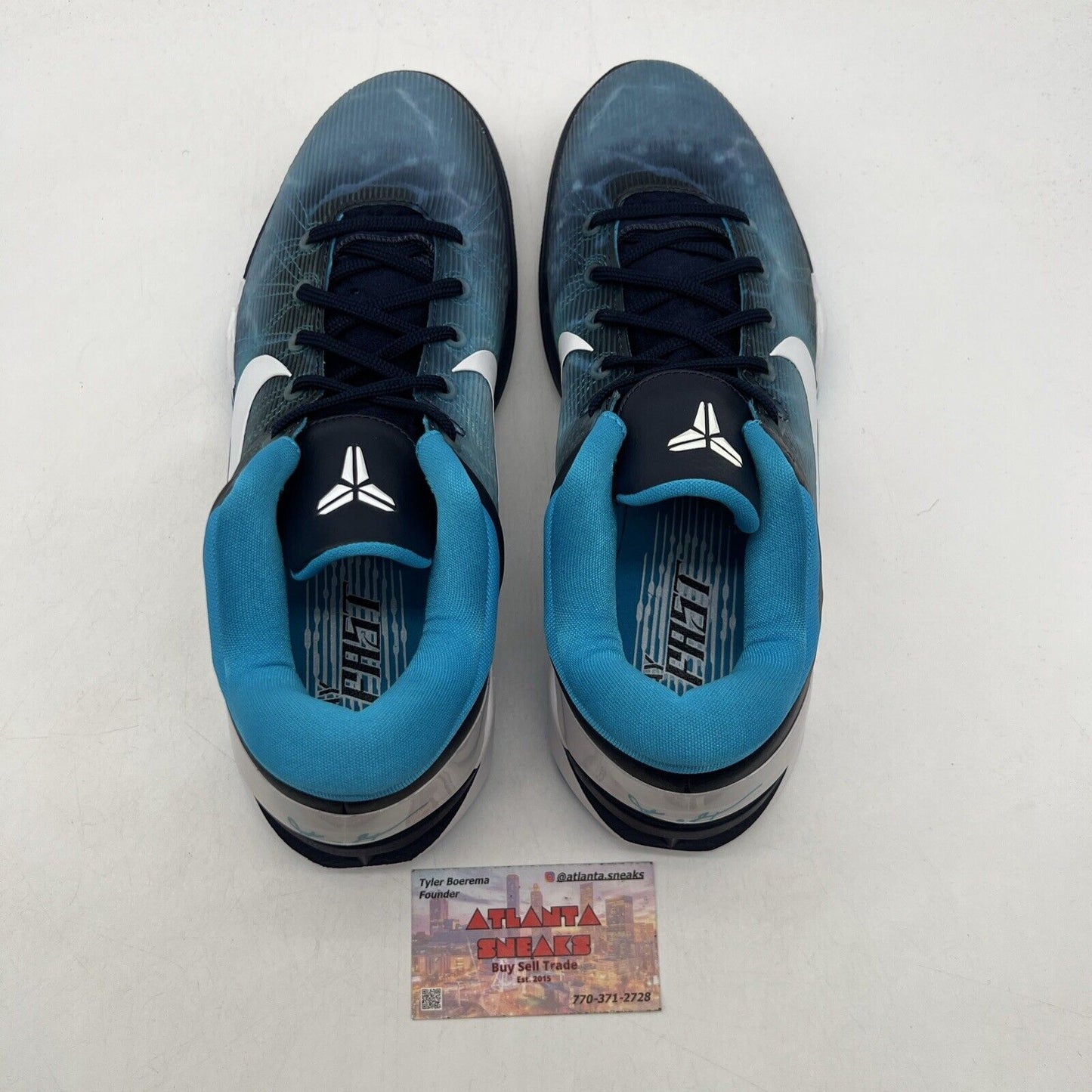 Size 11 - Nike Zoom Kobe 7 System Shark White Blue (488371-401)