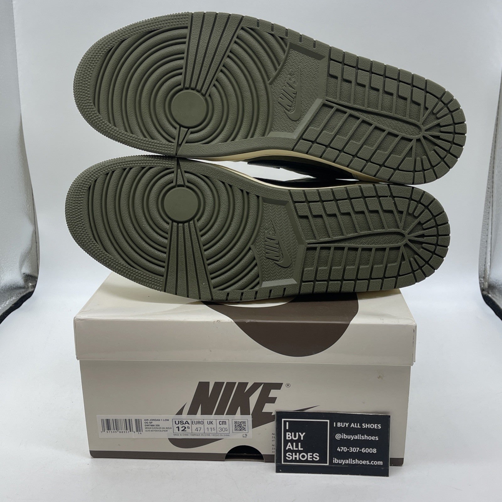 Size 12.5 - Travis Scott x Air Jordan 1 Retro OG SP Low Reverse Olive DM7866-200