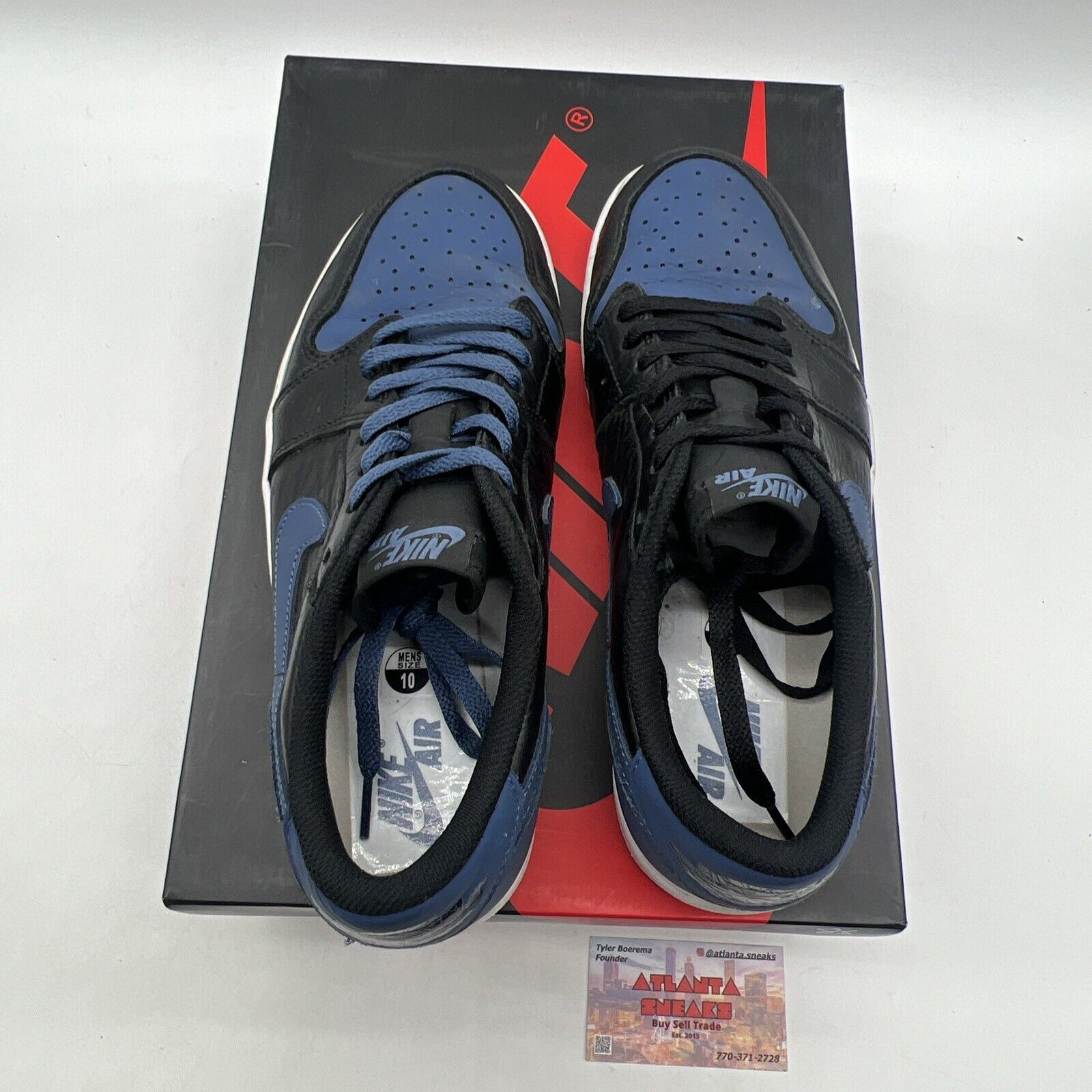 Size 10 - Jordan 1 Low OG Mystic Navy Black White Leather (CZ0790-041)