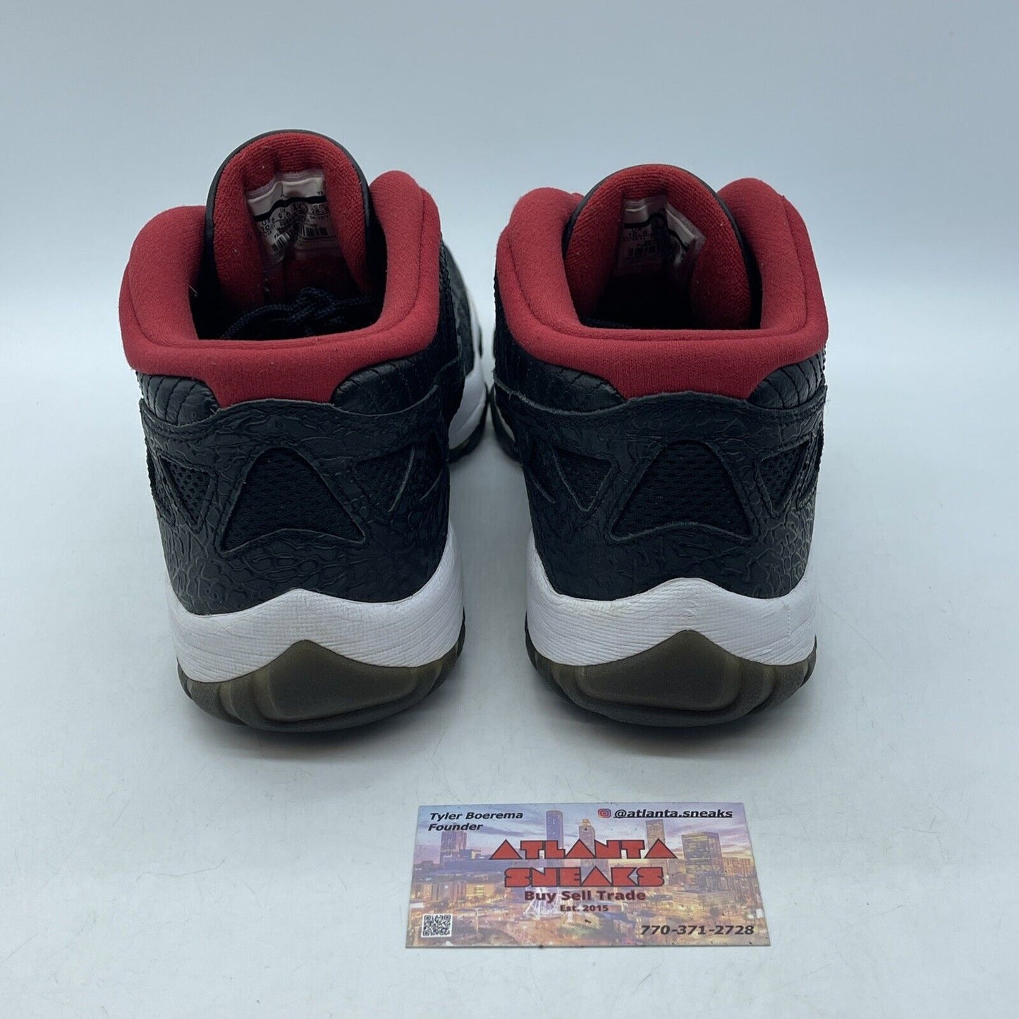 Size 10.5 - Air Jordan 11 Retro IE 2011 Low Black Charcoal Red (306008-001)