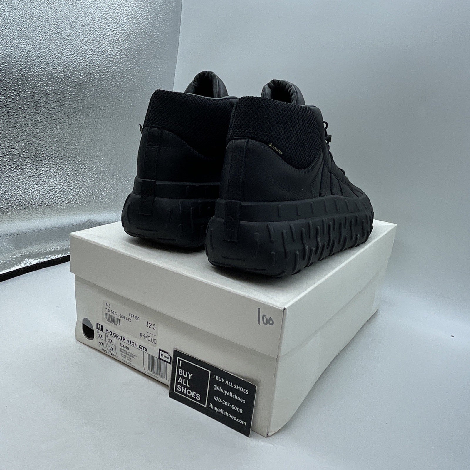 Size 12.5 - Adidas Y-3 GR.1P GTX High Triple Black (FZ4480)