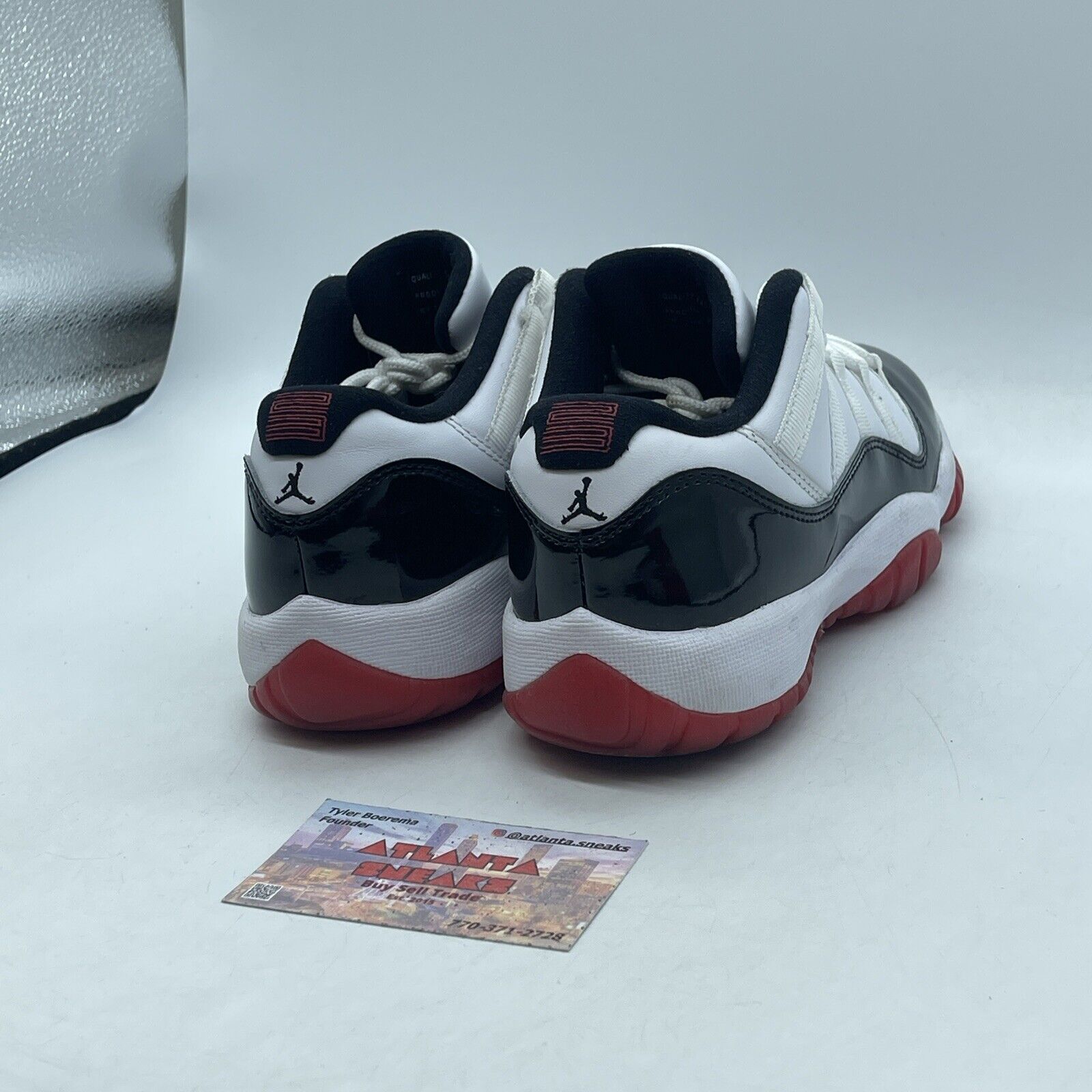 Air Jordan 11 Retro Low GS 'Concord-Bred' Black White Red Leather (528896-160)