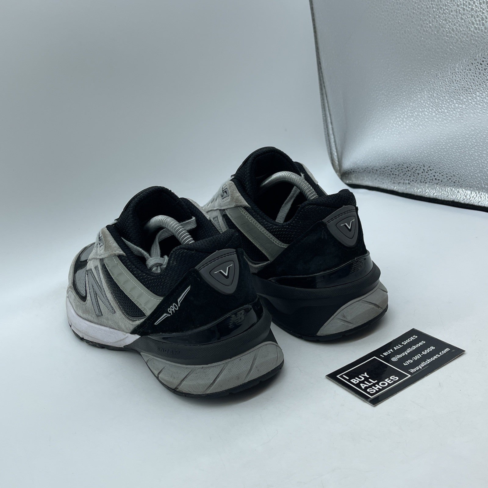 Size 9 - New Balance 990v5 Made In USA Black Grey Suede Leather (M990GB5)