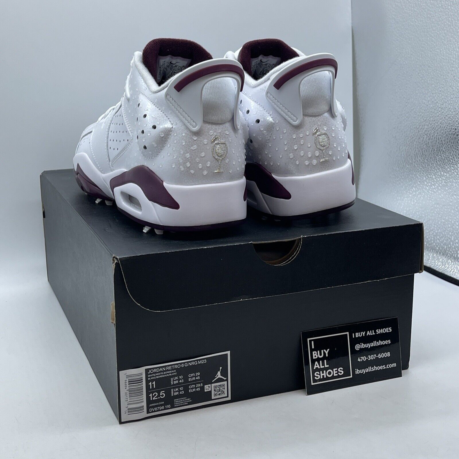Size 11 - Air Jordan 6 Retro Golf NRG Low Bordeaux White Leather (DV6796-116)