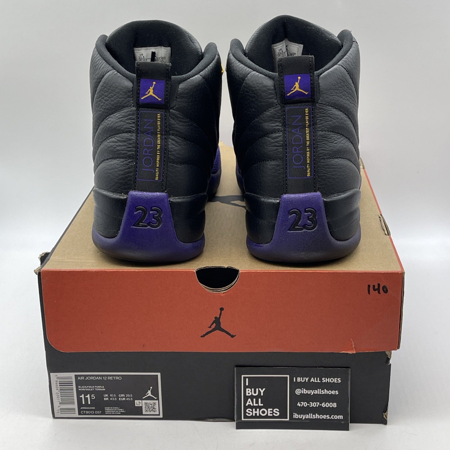 Size 11.5 - Jordan 12 Retro Mid Field Purple Black Leather (CT8013-057)
