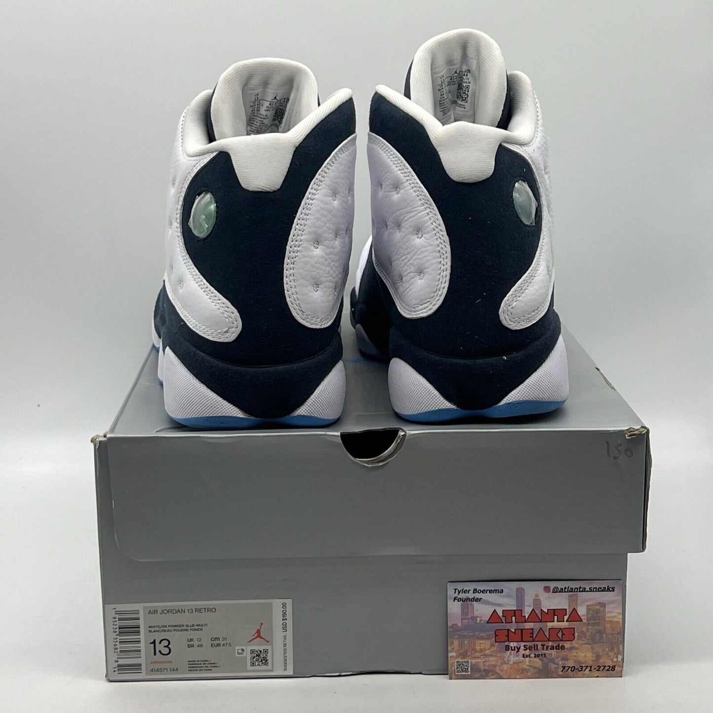 Size 13 - Jordan 13 Retro Obsidian White Navy Blue Leather (414571-144)