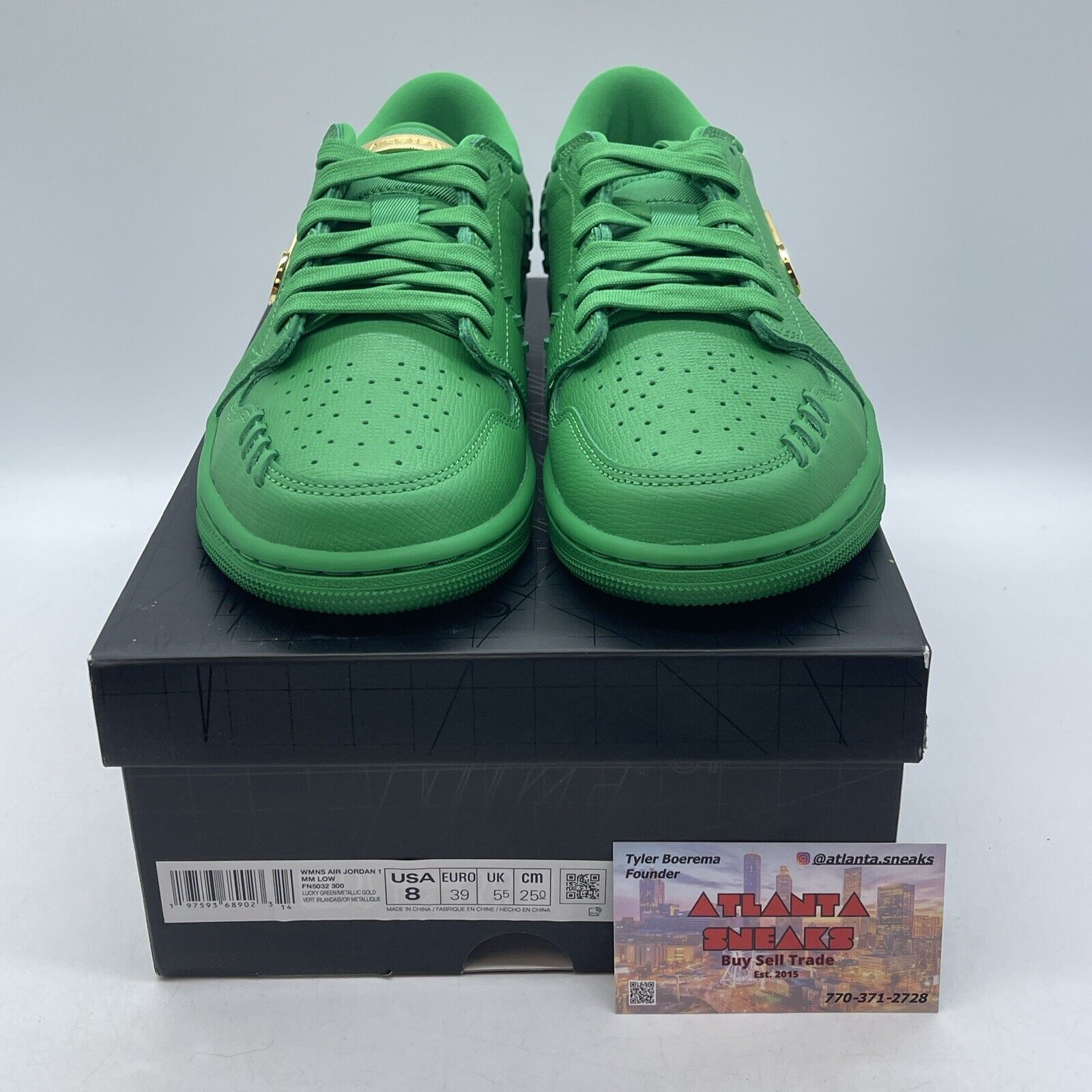 Size 8W - Air Jordan 1 Method of Make Low Lucky Green Gold Leather (FN5032-300)