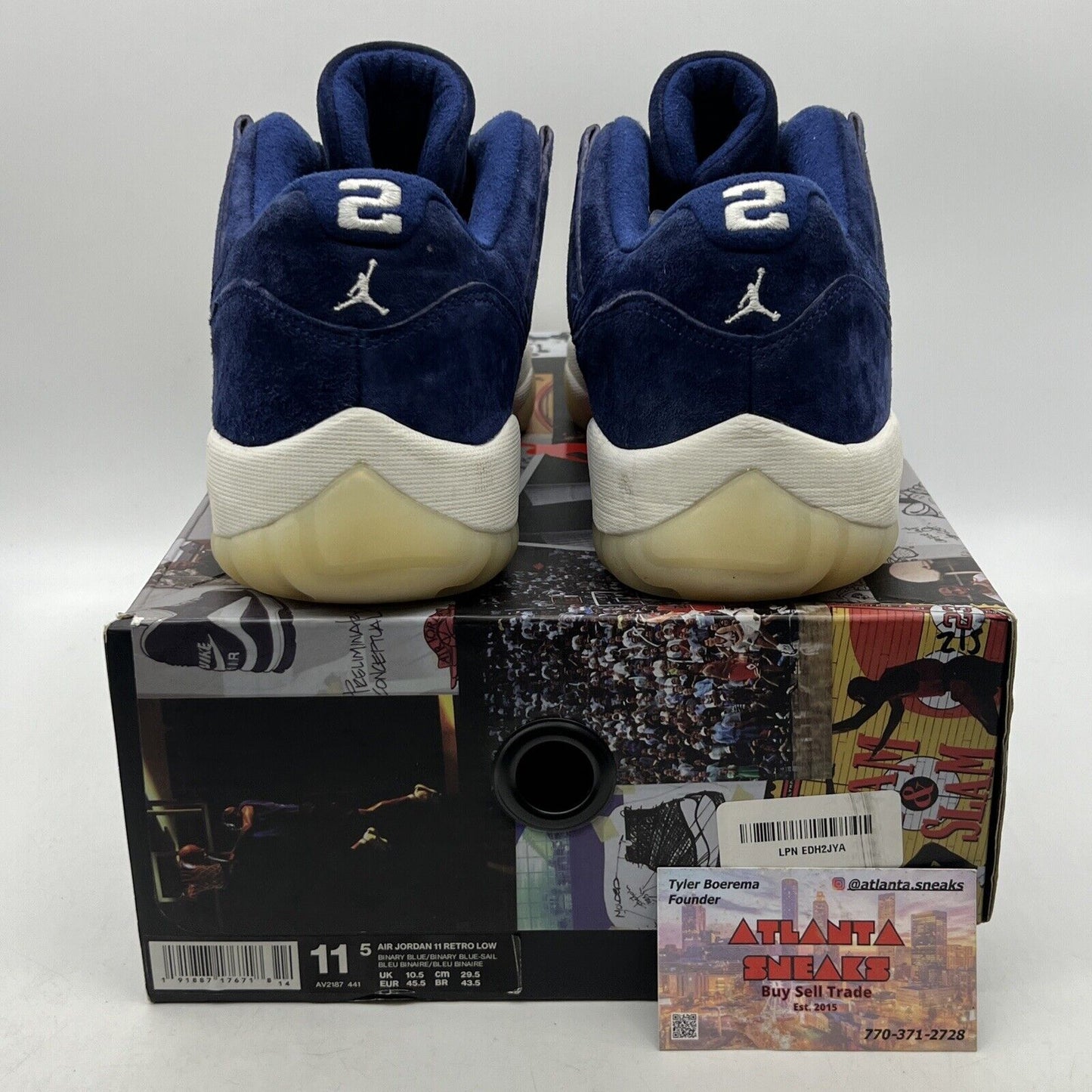 Size 11.5 - Air Jordan 11 Retro Low RE2PECT Navy Suede White (AV2187-441)