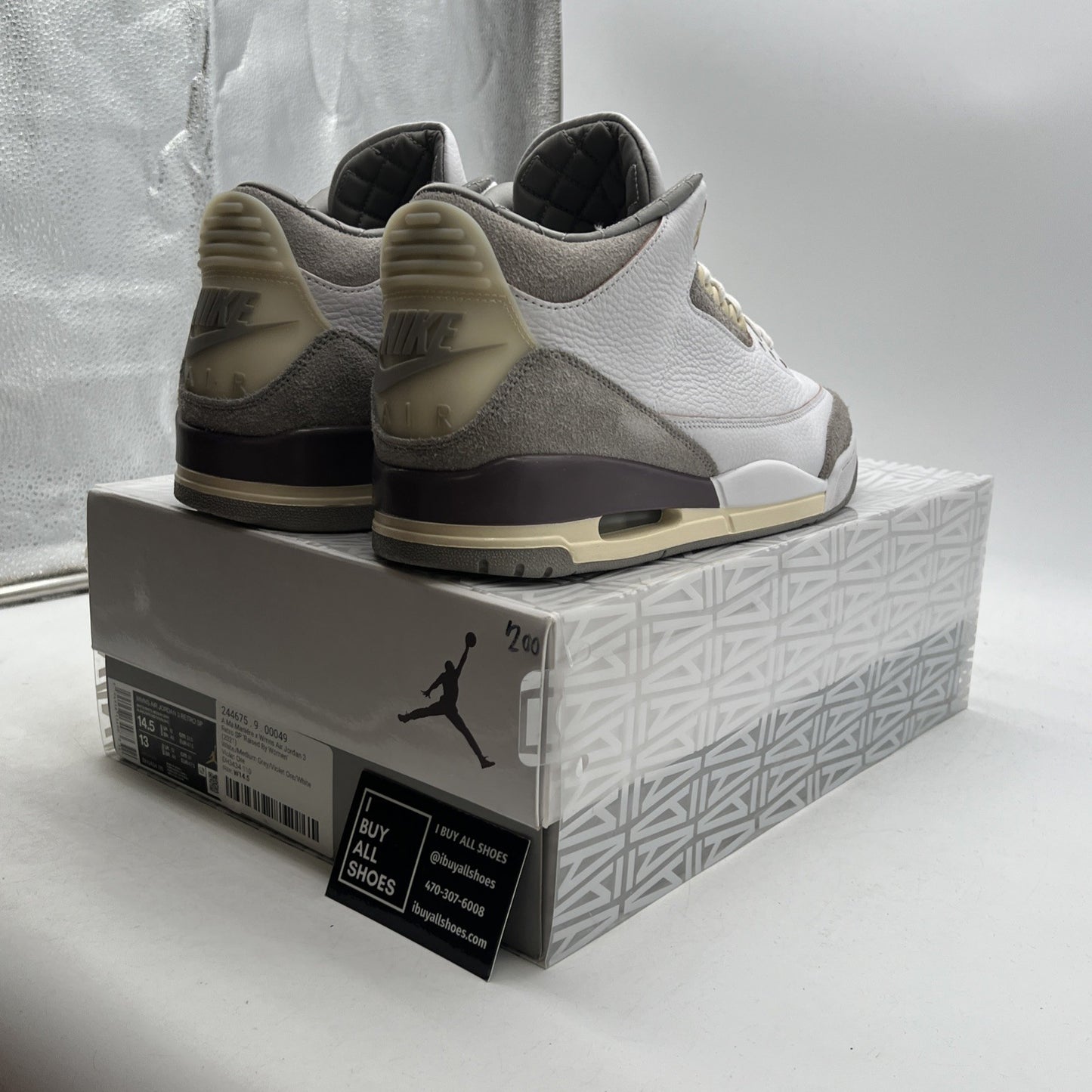 Size 14.5 - Jordan 3 Retro SP x A Ma Maniere Low Raised By Women W (DH3434-110)