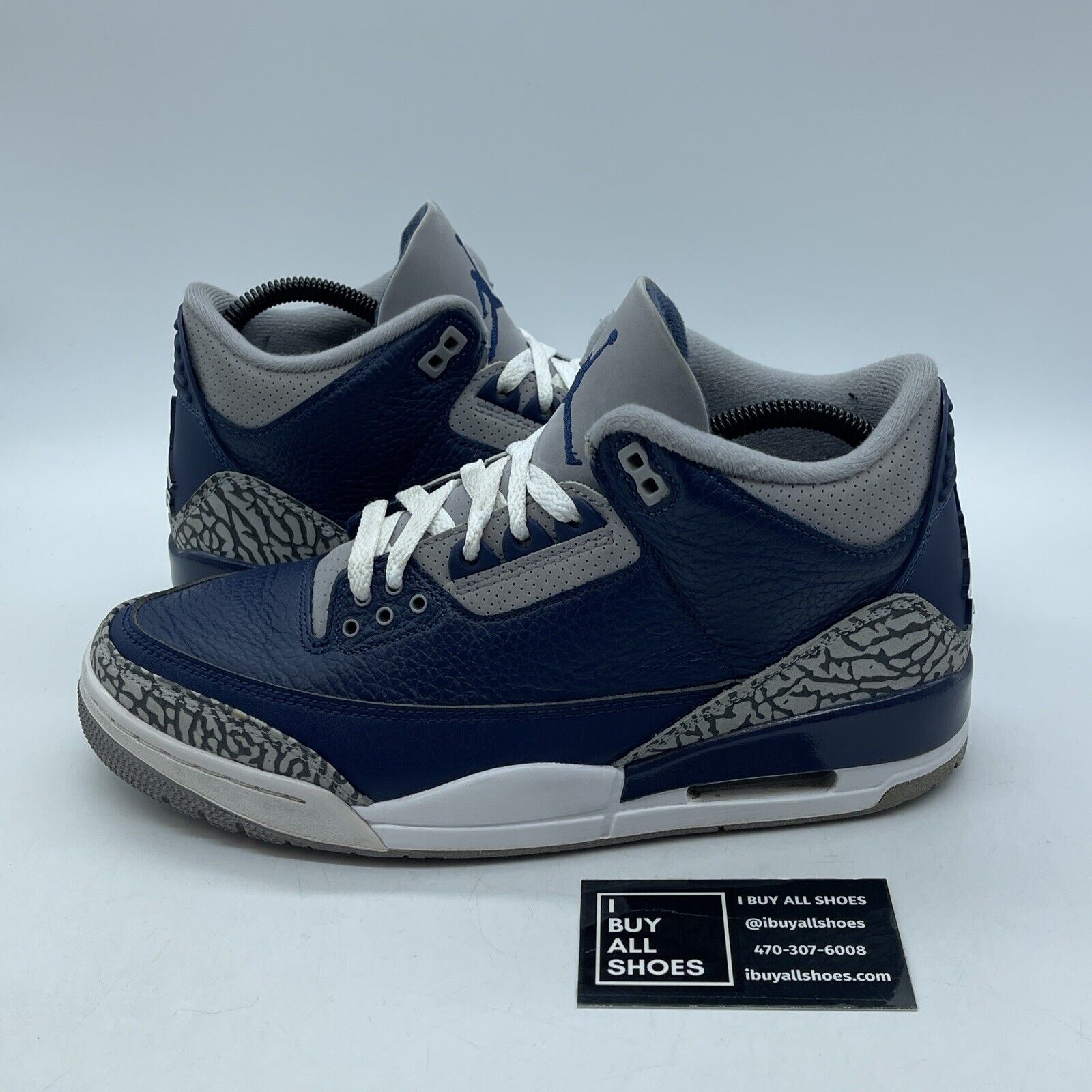 Size 9 - Jordan 3 Retro Blue Grey White Suede Leather (CT8532-401)
