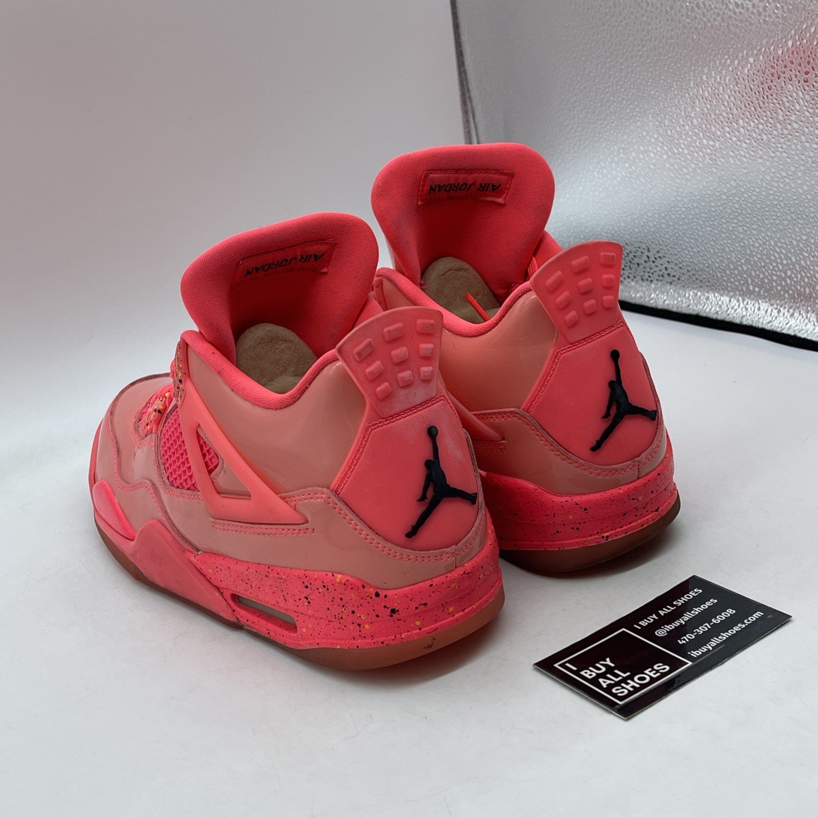 Size 11W - Air Jordan 4 Retro NRG Hot Punch Black Pink Leather (AQ9128-600)
