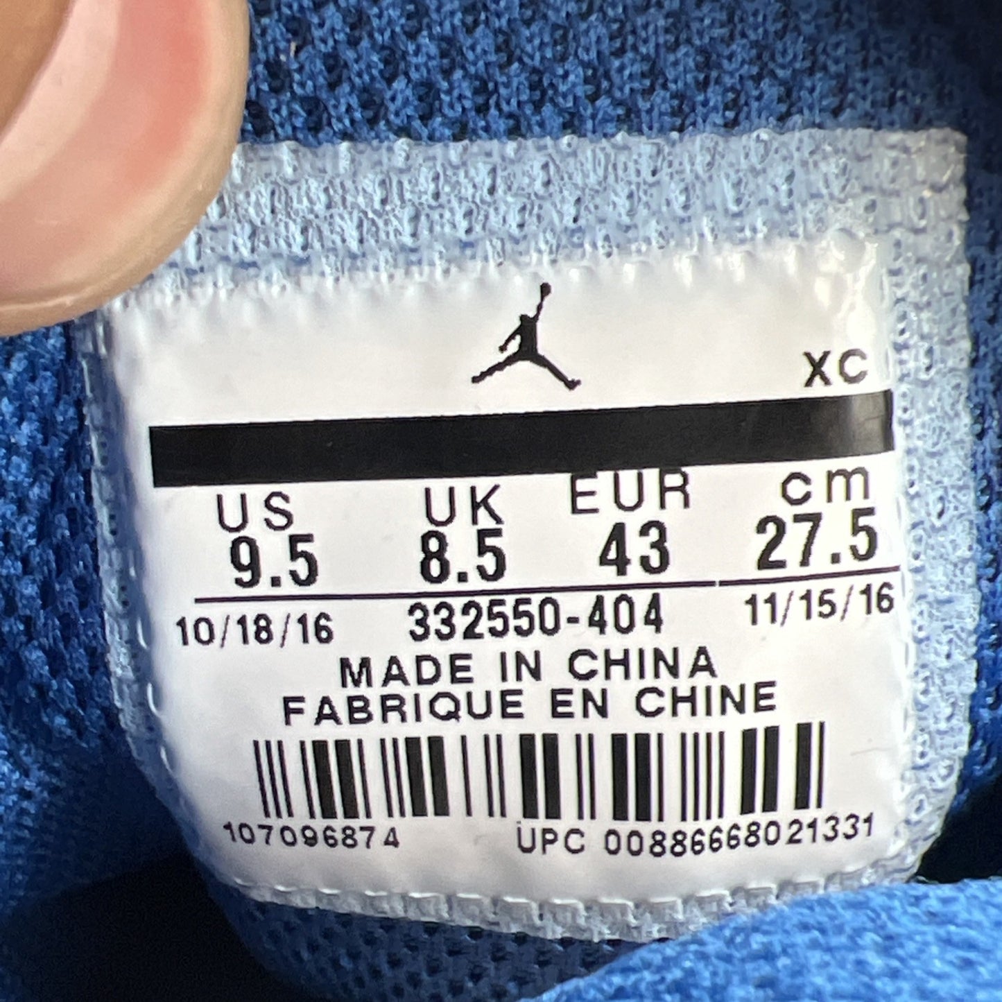 Size 9.5 - Air Jordan 1 Retro High Blue Suede (332550-404)