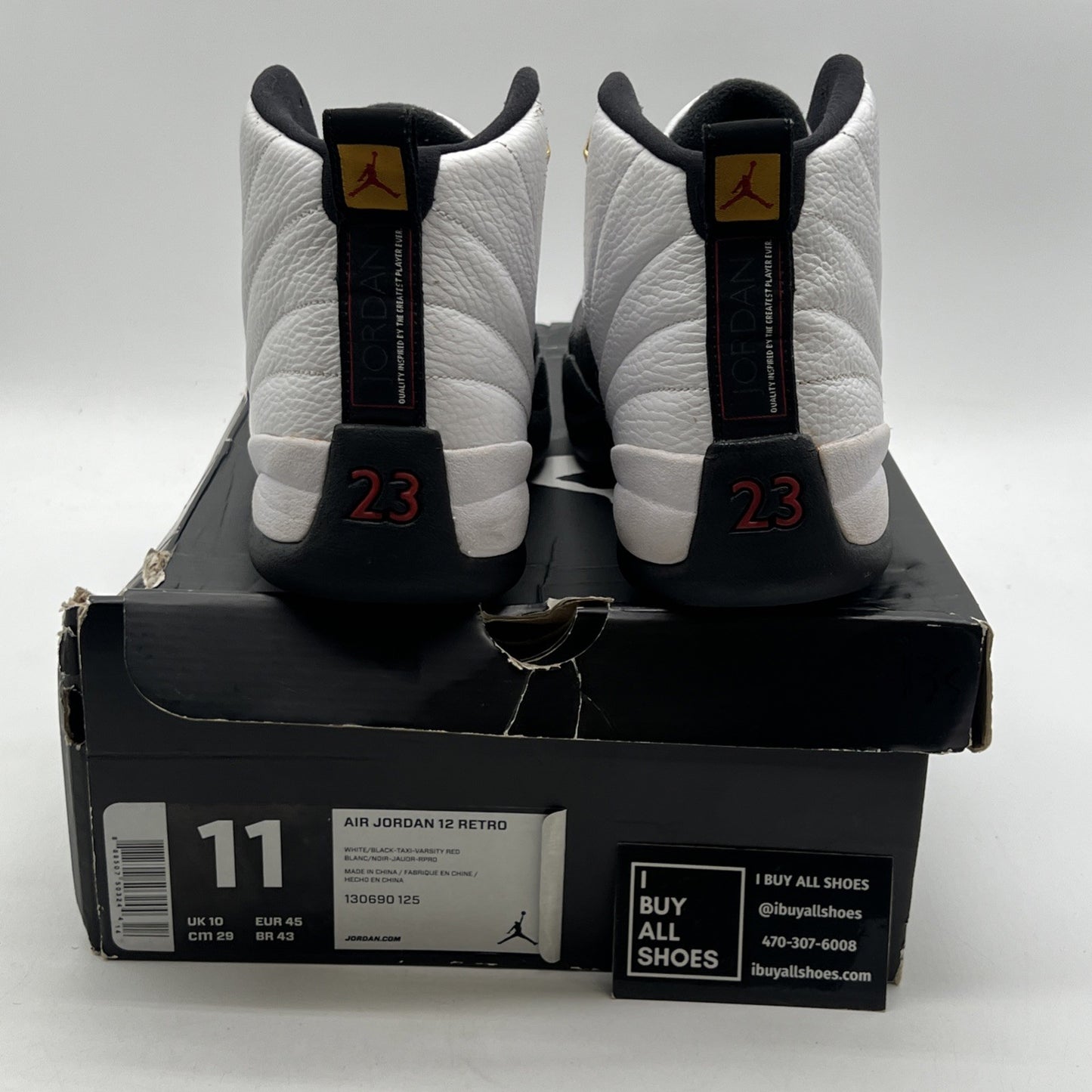 Size 11 - Air Jordan 12 Retro taxi release 2013 (130690-125)