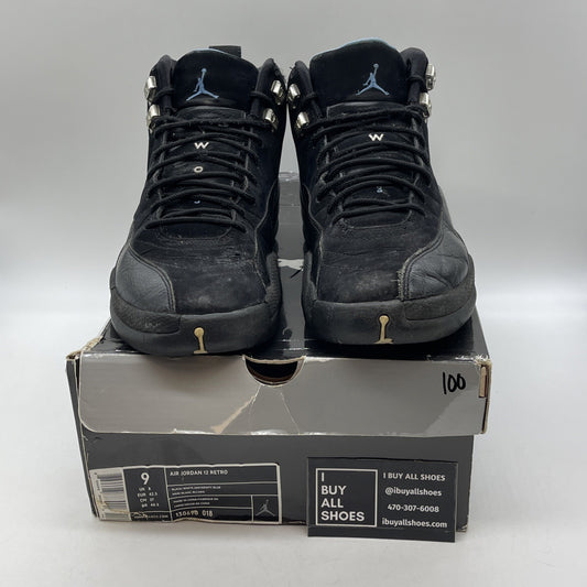 Size 9 - Air Jordan 12 Retro 2009 Nubuck Black Suede Leather (130690-018)