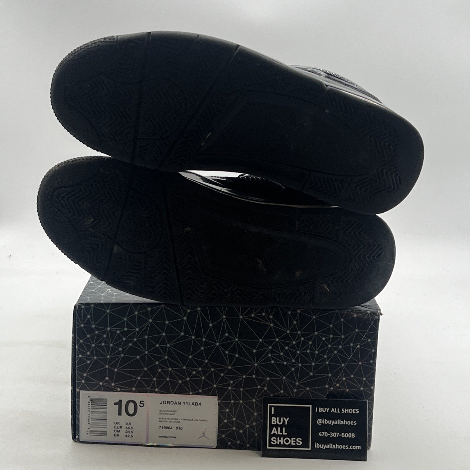 Size 10.5 - Air Jordan 4 Retro 11Lab4 - Black (719864-010)