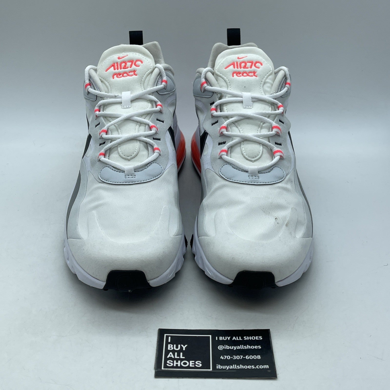 Size 14 - Nike Air Max 270 React White Crimson Black (CT1280-100)