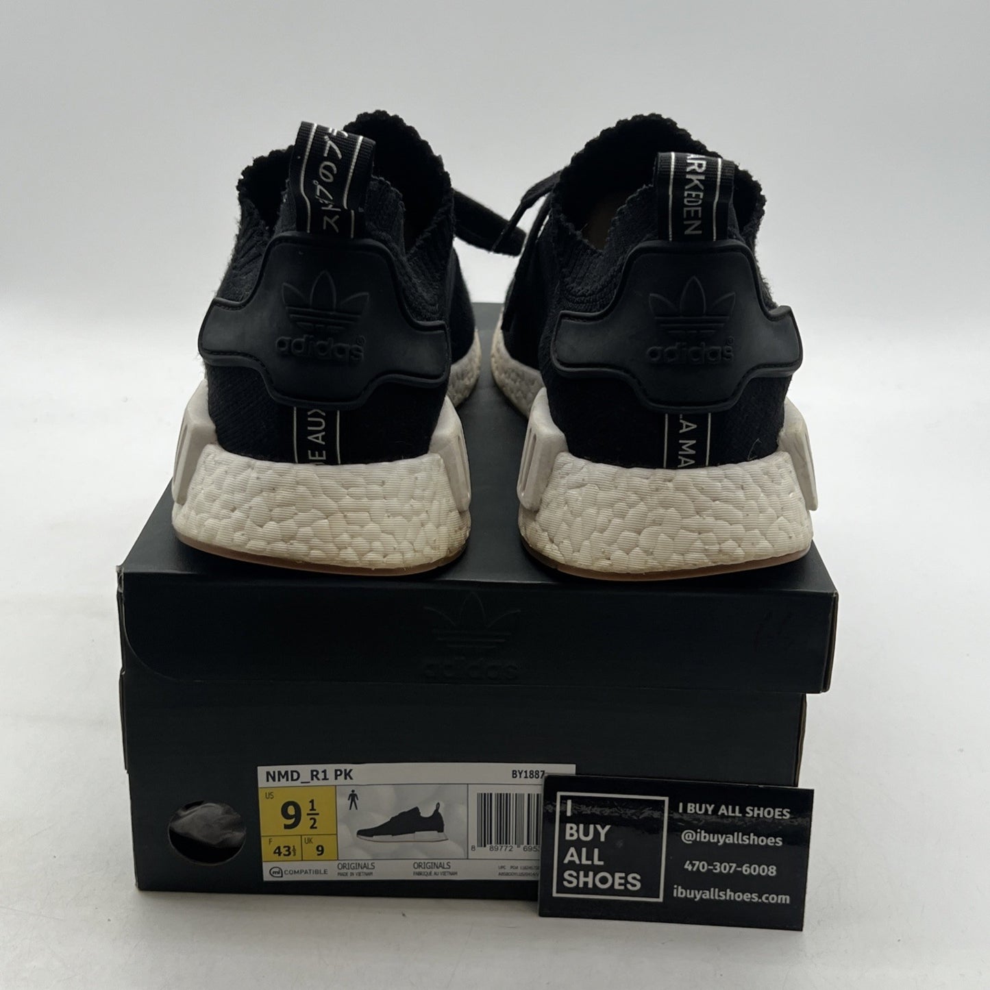 Size 9.5 - adidas NMD_R1 PK Black Gum (BY1887)