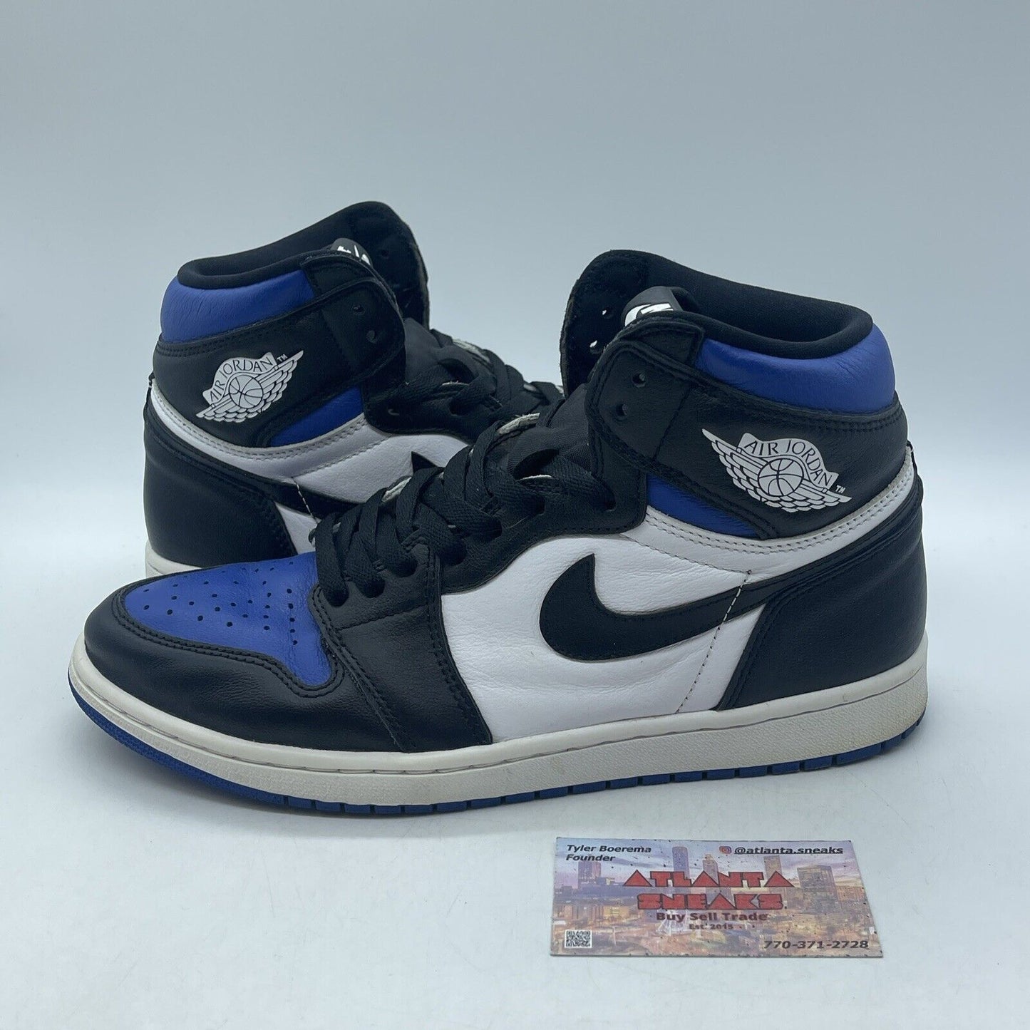 Size 10.5 - Jordan 1 Retro OG High Royal Toe Blue White Leather (555088-041)