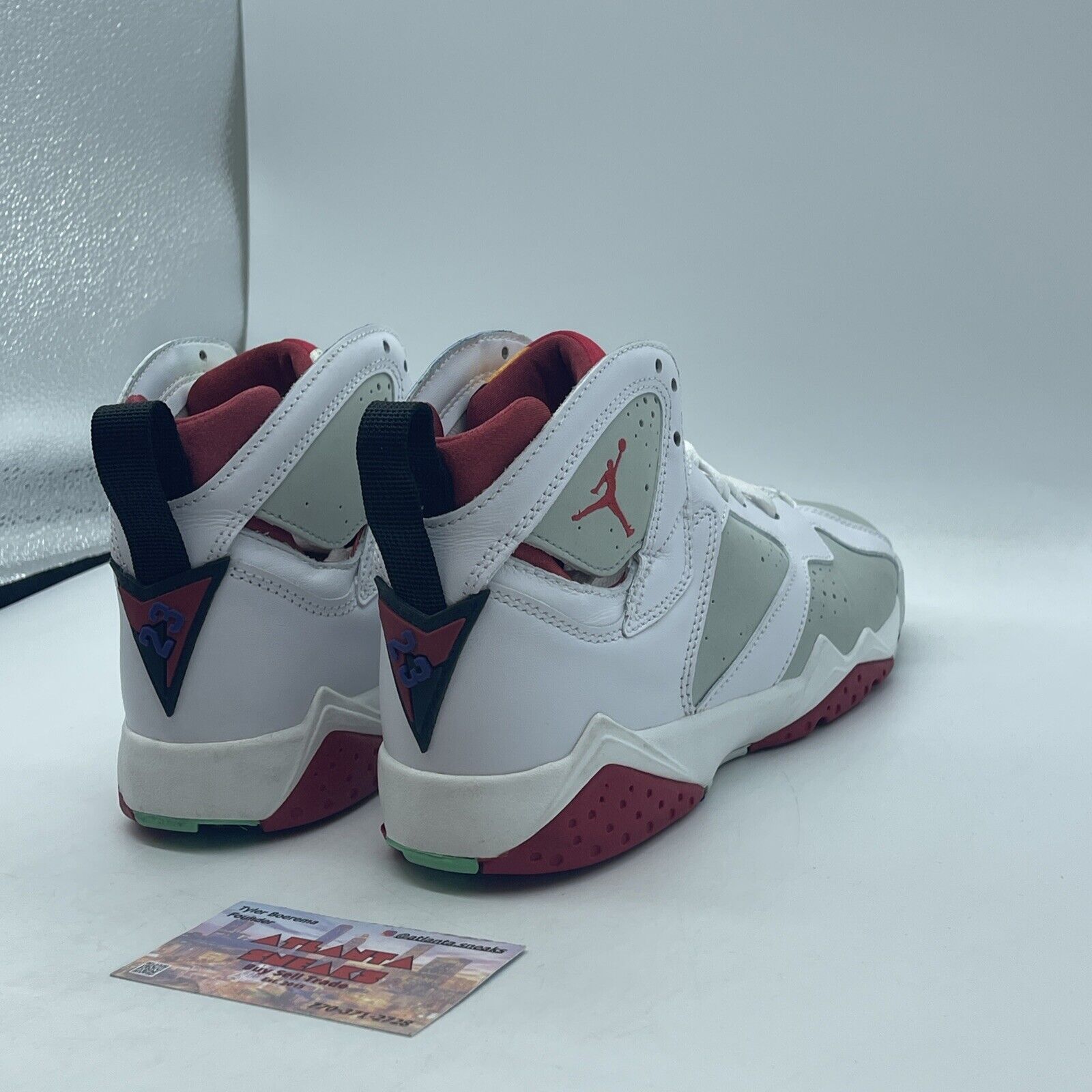 Size 6Y (GS) - Jordan 7 Retro High Hare White Red Black Green (304774-125)