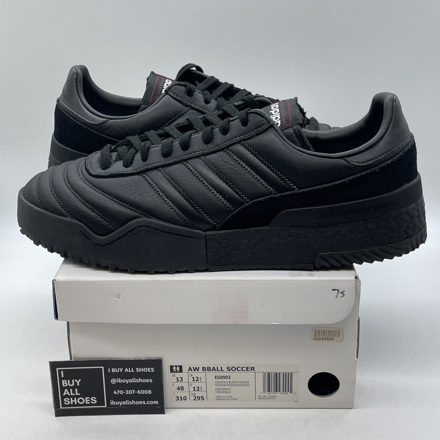 Size 13 - Adidas Alexander Wang x Bball Soccer Triple Black (EG0903)